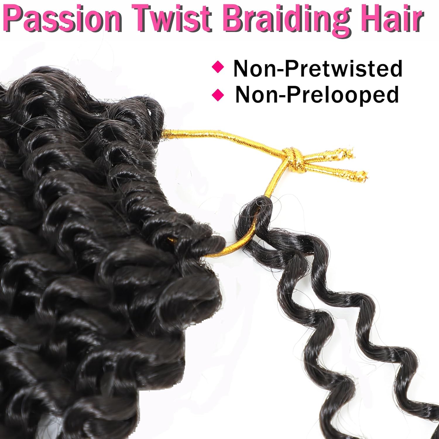 14 Inch 7 Packs Passion Twist Hair Water Wave Crochet Braiding & Twists - Image 4