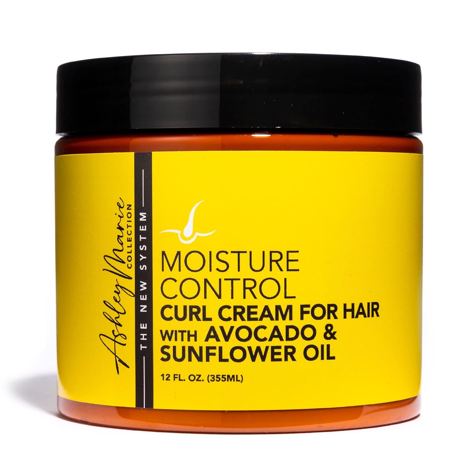 The Hair Diagram - Ashley Marie Moisture Control Curl Cream with Avocado & Sunflower Oil - Natural Ingredients - Anti Frizz Curly Hair Styling Cream - Color Safe - Paraben & Sulfate Free - 12oz