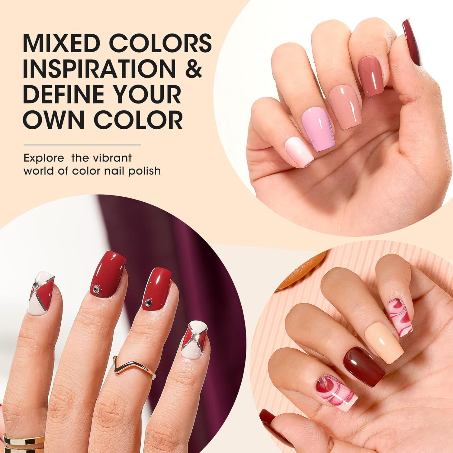16-Color Fast-Drying Nail Polish Kit with Base, Top Coat & Remover Pads for Women - Image 4