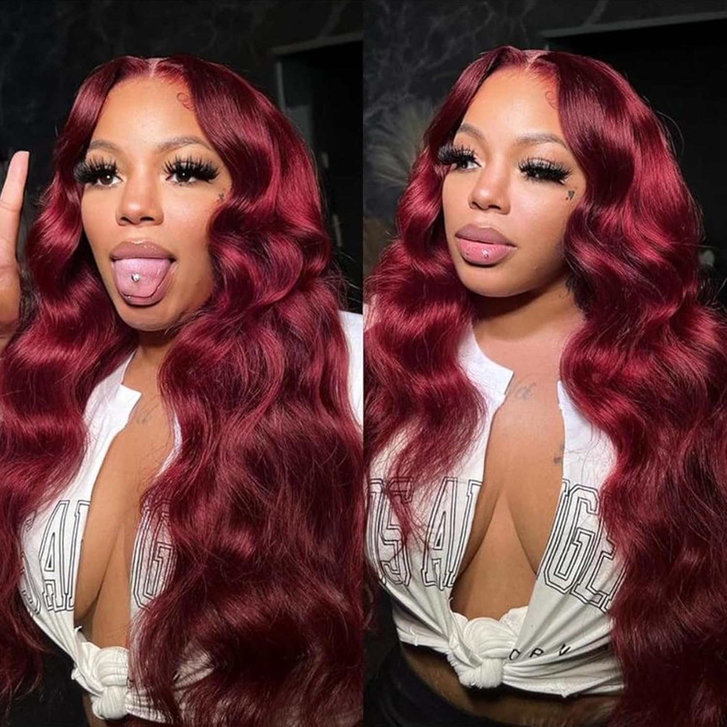 99J Burgundy Loose Deep Wave 100% Human Hair Bundles with 4x4 Lace Closure 20 Inch - Image 2