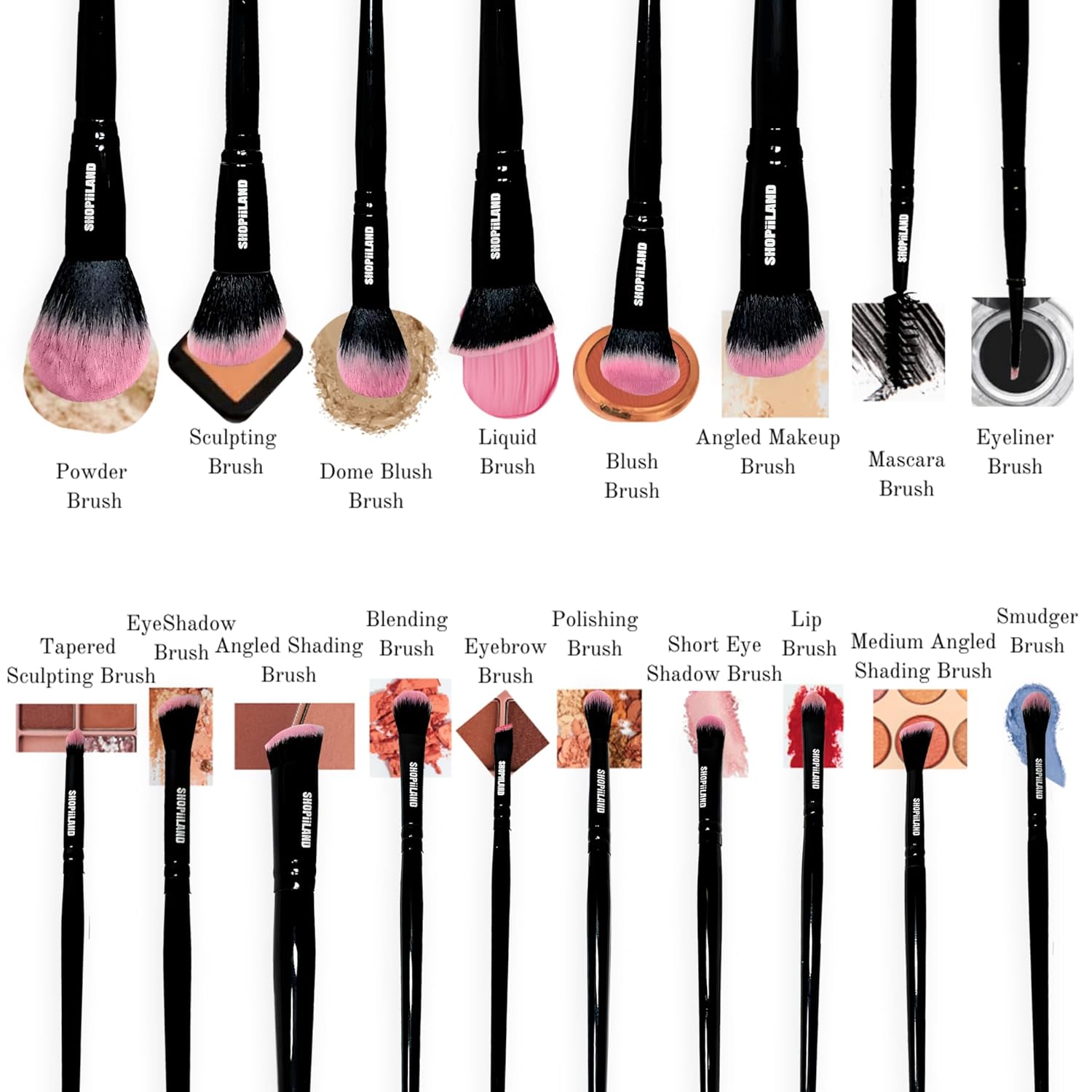 18-Piece Professional Makeup Brush Set with Case, Soft Vegan Bristles for Face and Eyes - Image 5