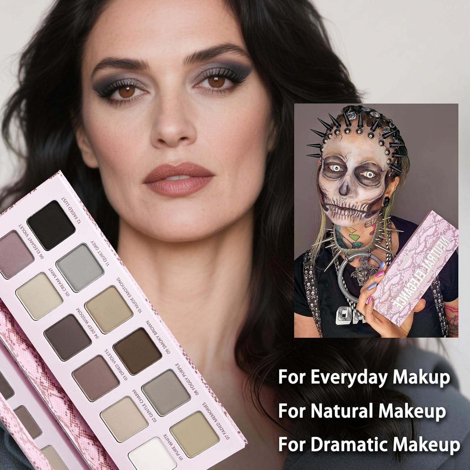 Afflano 12 Shade Cool Tone Matte Eyeshadow Palette for Brown Eyes - Image 6