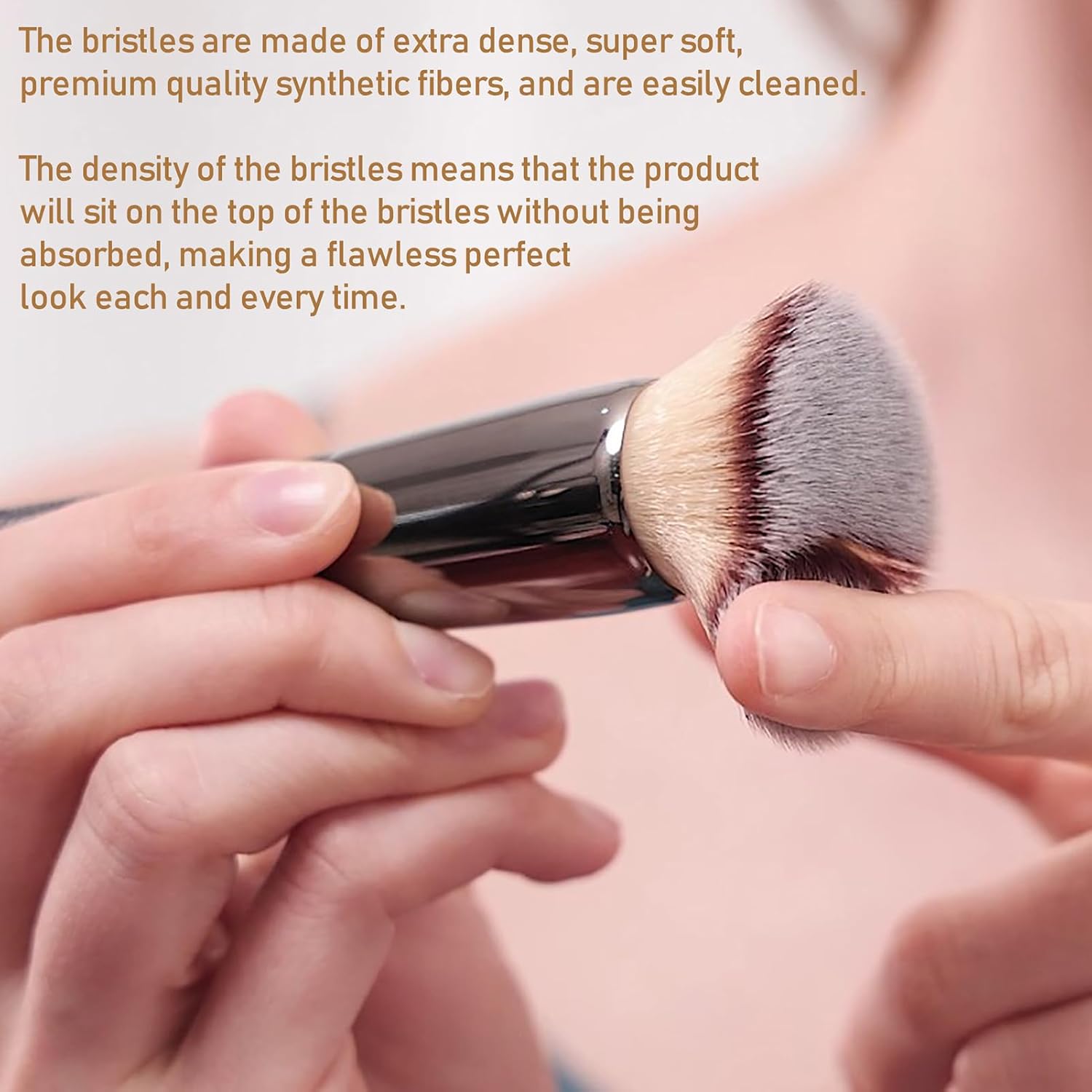 Bueart Design Ultra Soft Dense Flat Top Kabuki Foundation Makeup Brush for Blending - Image 6