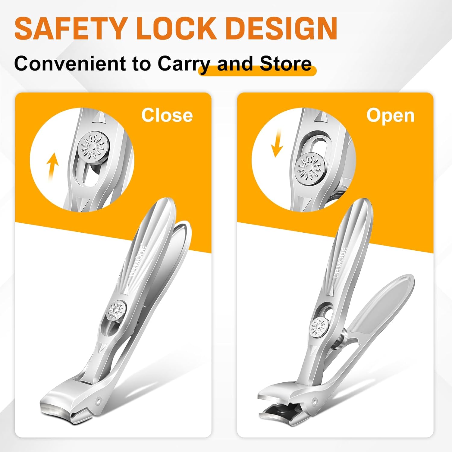 DRMODE Heavy Duty Nail Clippers for Thick Nails with Angled Head and Long Handle 13 words - Image 4