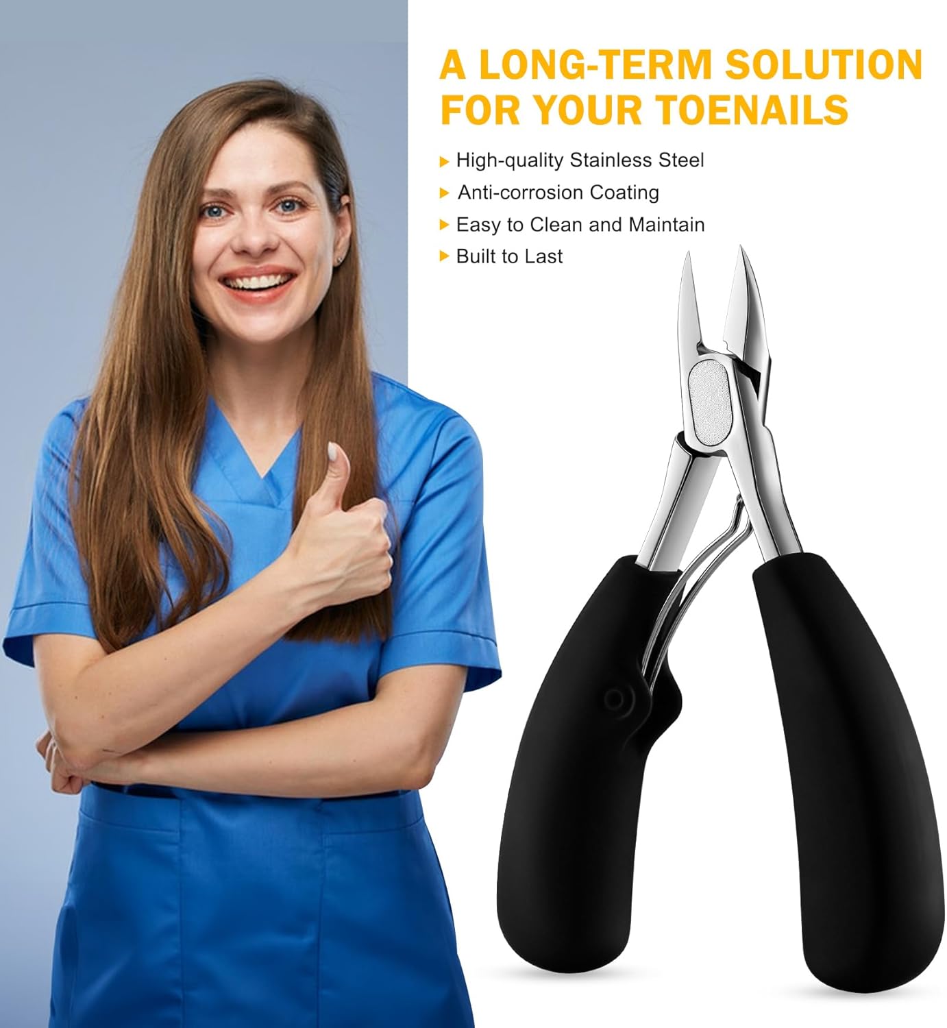 BEZOX Ergonomic Straight Toenail Clippers for Ingrown Prevention and Thick Nails - Image 6