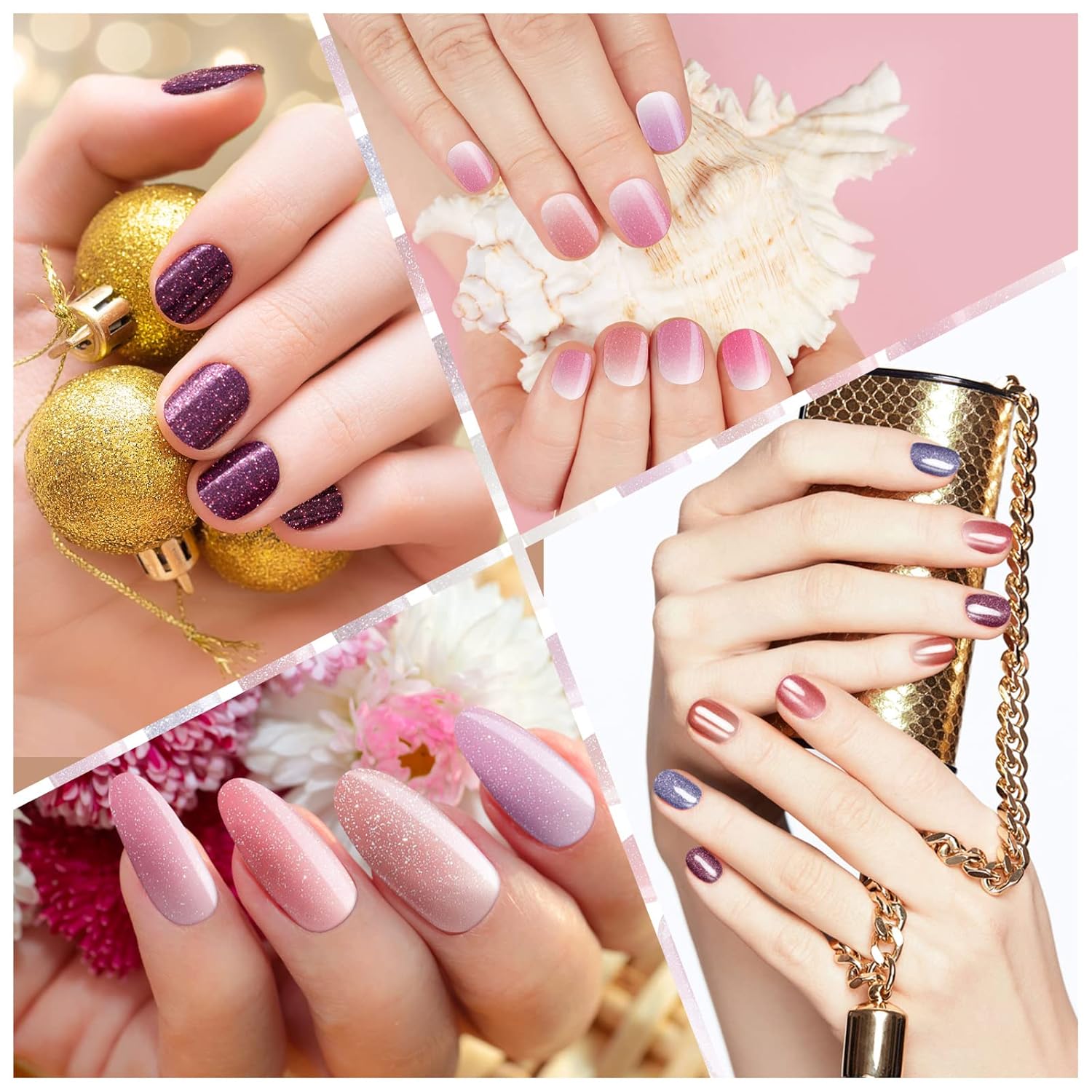 Maitys 336 Pieces Self-Adhesive Gel Nail Polish Strips with File for Women - Image 4