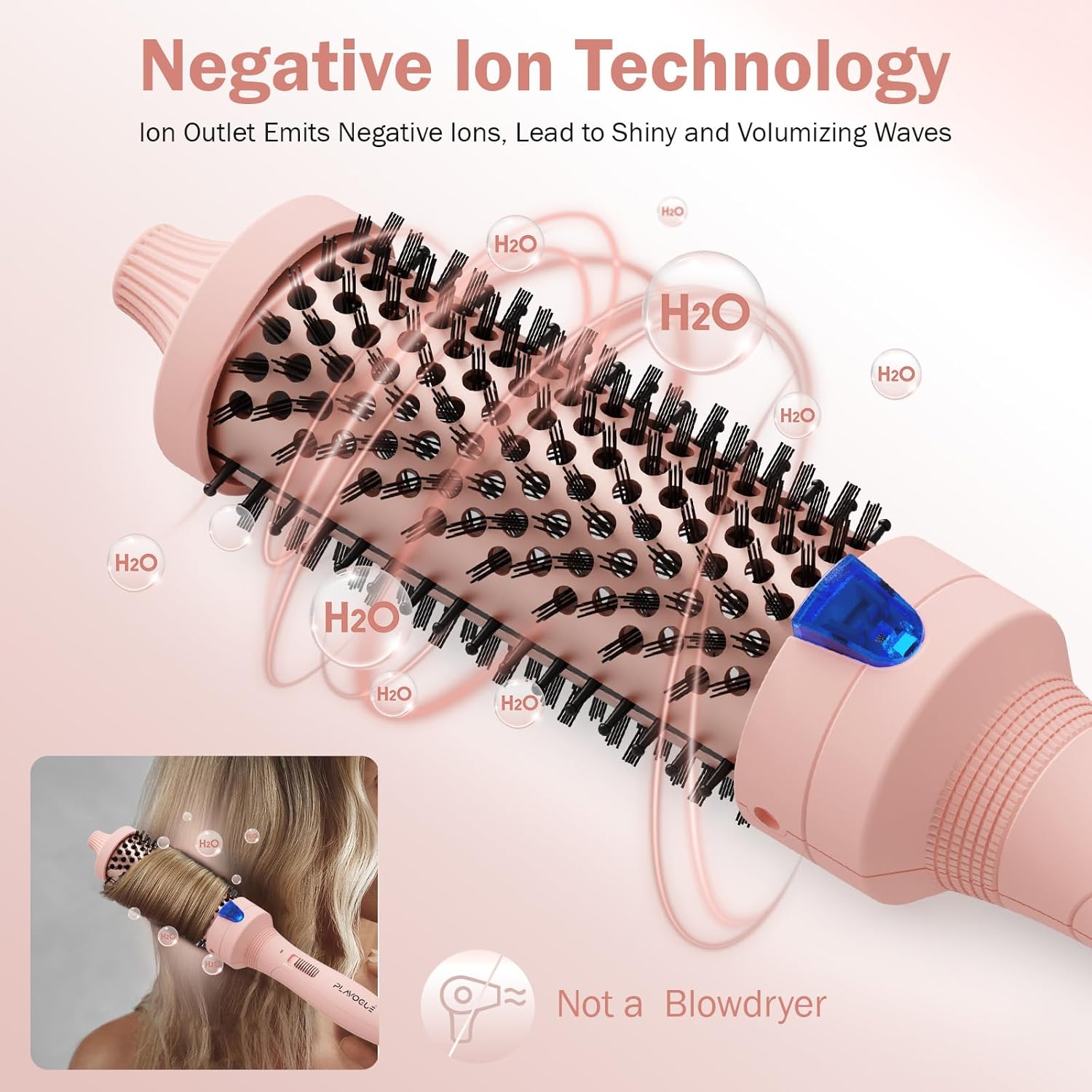 Plavogue 1.5 Inch Dual Voltage Thermal Curler and Round Brush with Travel Adapter and Accessories - Image 2