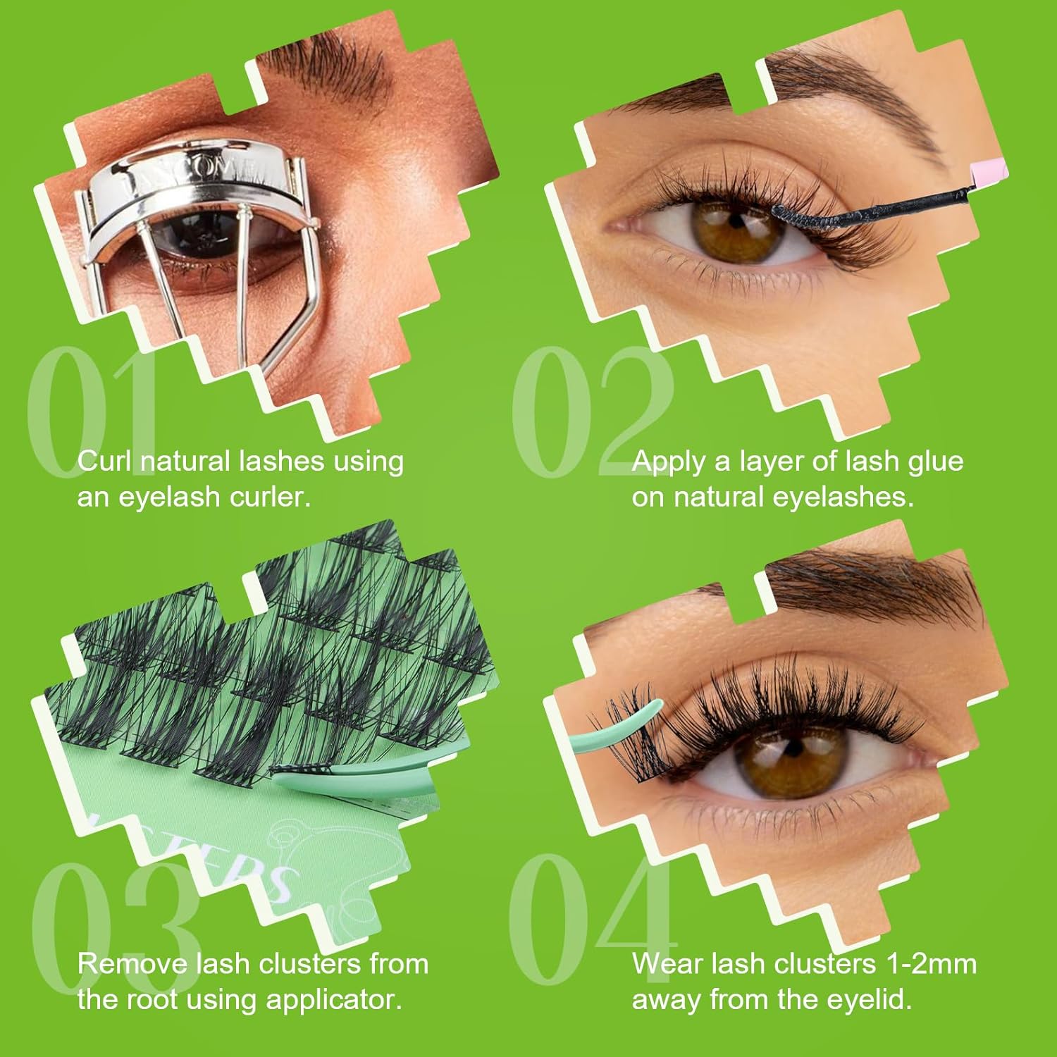 ALLOVE 10-16mm D Curl 0.07mm Cat Eye Lash Clusters for Wispy DIY Eyelash Extensions - Image 5