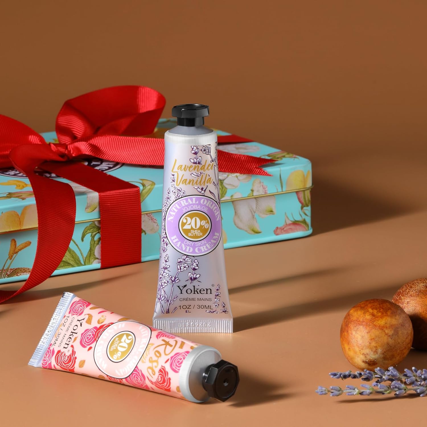 20% Shea Butter Hand Cream Gift Set, 6 Floral Scents, 1 OZ Tins - Image 5