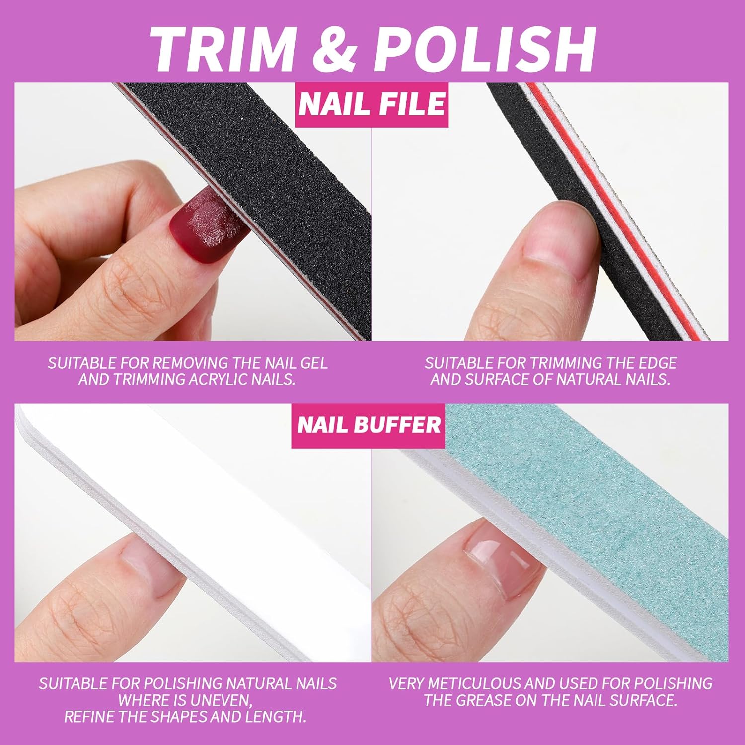 FANDAMEI 100ml Gel Nail Polish Remover Kit with 10 Purple Clips and 500 Cotton Pads - Image 5