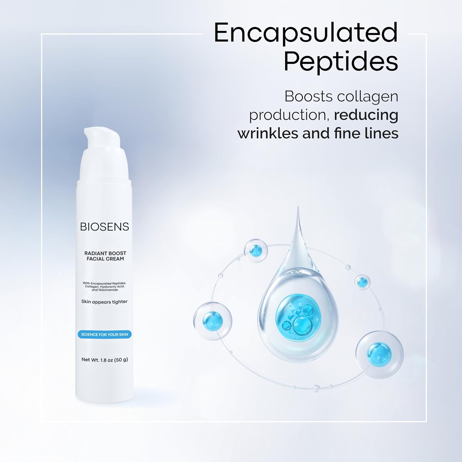 Peptide Collagen Niacinamide Vitamin E Anti-Aging Face Cream Moisturizer 1.8 oz - Image 2