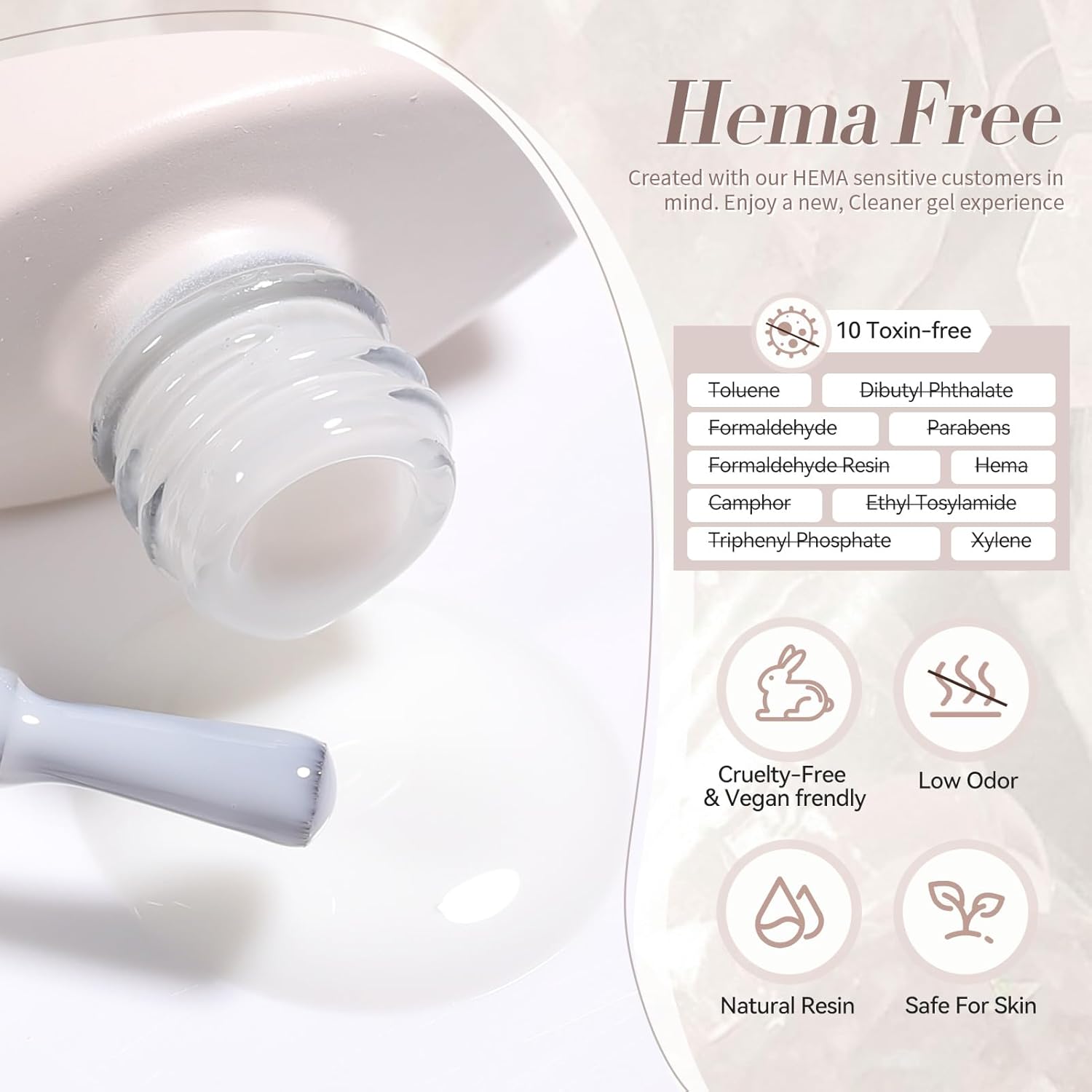 Born Pretty Milky White Sheer Gel Nail Polish 15ml Hema-Free Translucent Nail Art - Image 8