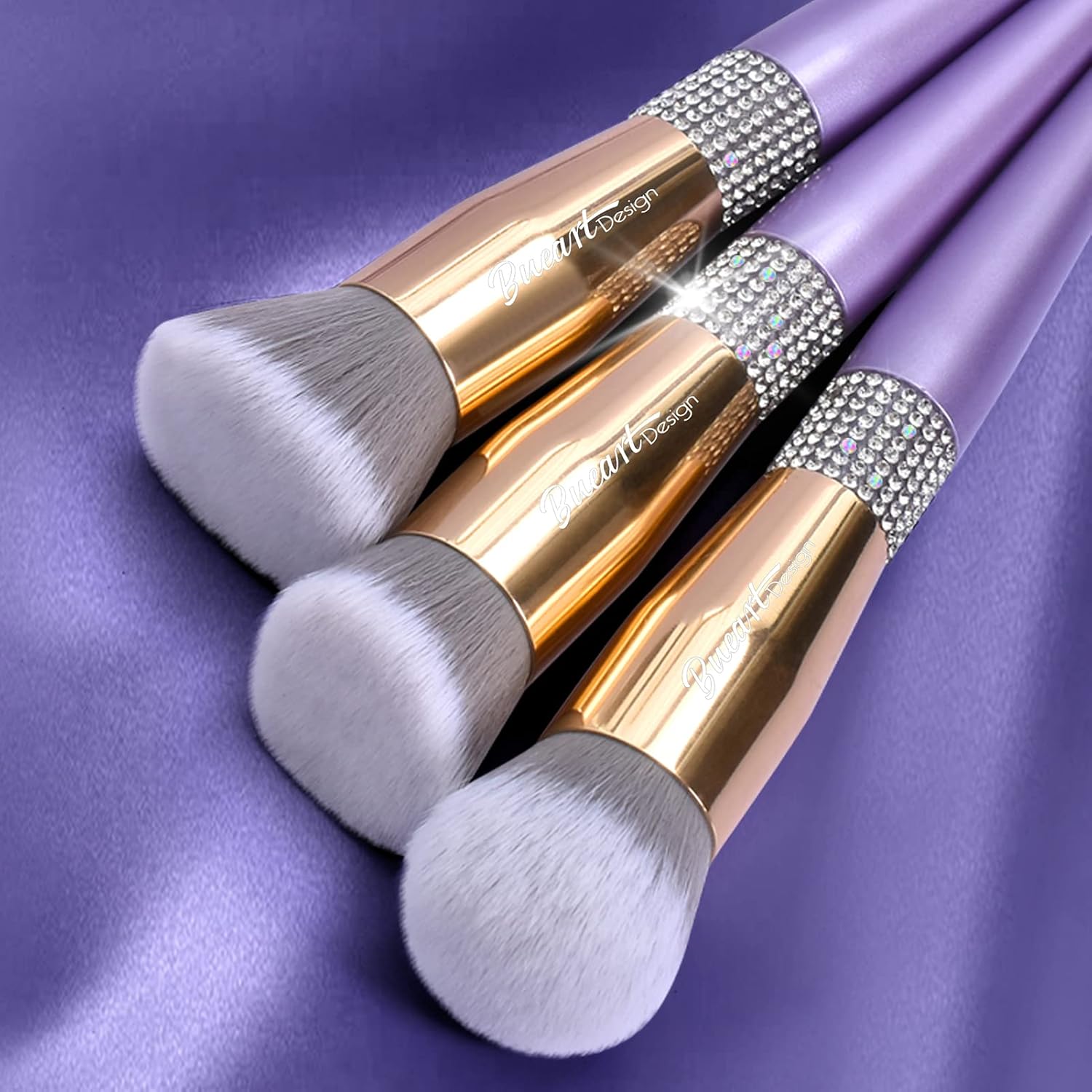 16 Piece Ultra Soft Makeup Brush Set Violet Dense Bristles for Foundation Blush Contour - Image 5