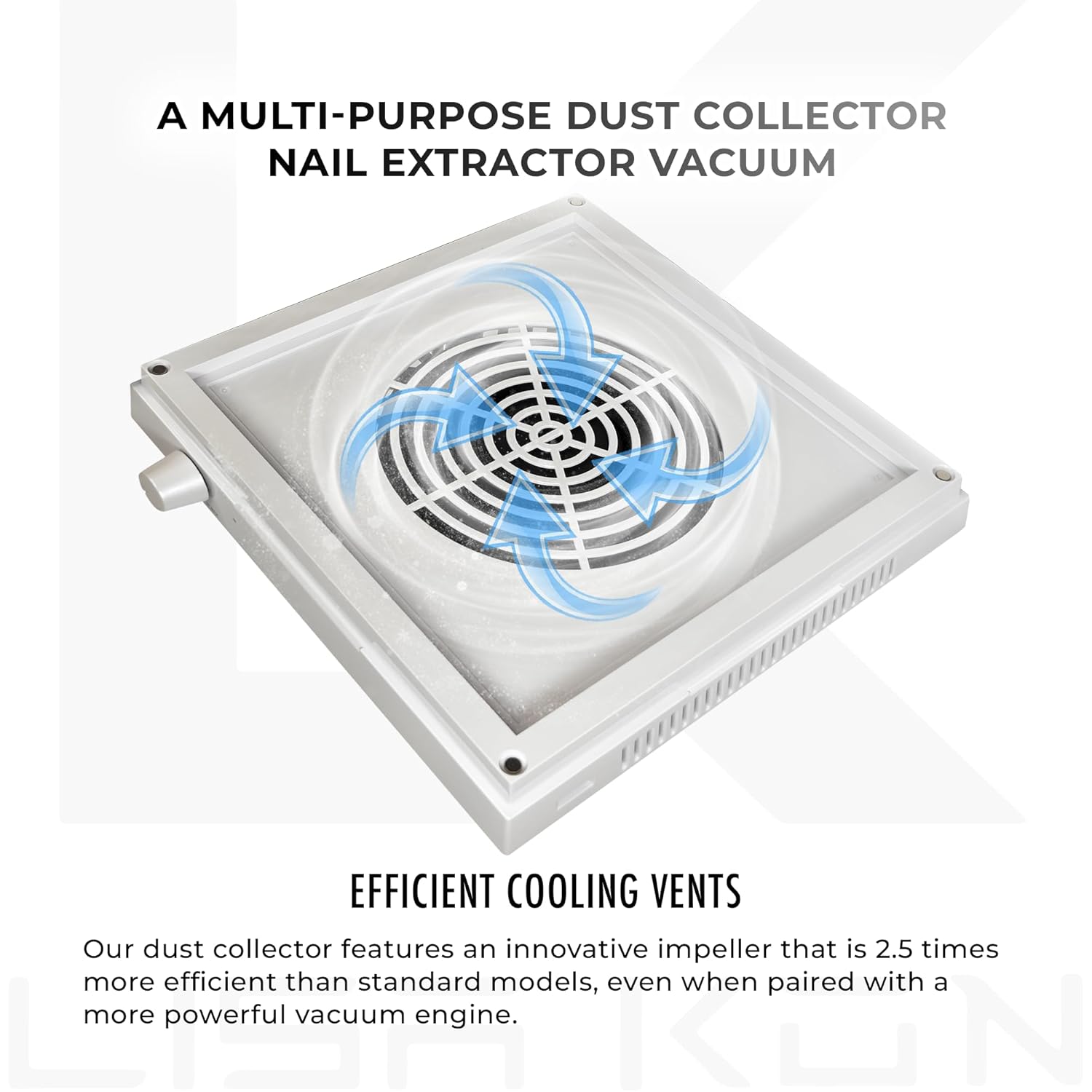 Powerful 80W Nail Dust Collector with Reusable Filter for Gel Acrylic Manicures - Image 7