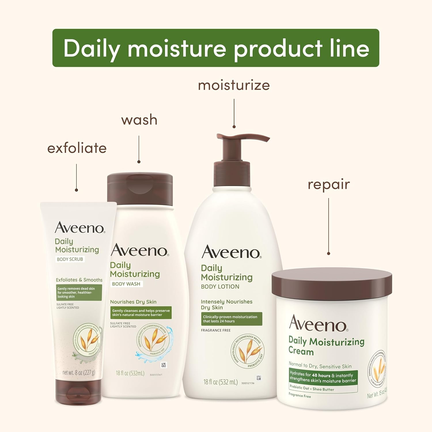 Aveeno Daily Moisturizing 8 fl oz Body Lotion with Prebiotic Oat, Paraben-Free - Image 6
