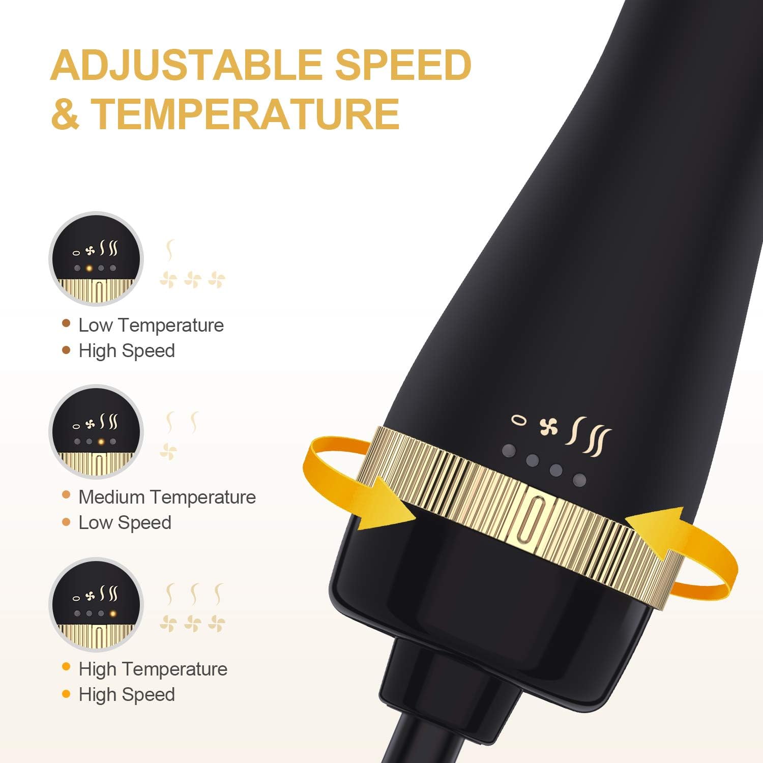 Gold 1.5-inch Hair Dryer Brush Volumizer with Ionic Technology and Swivel Cord - Image 5