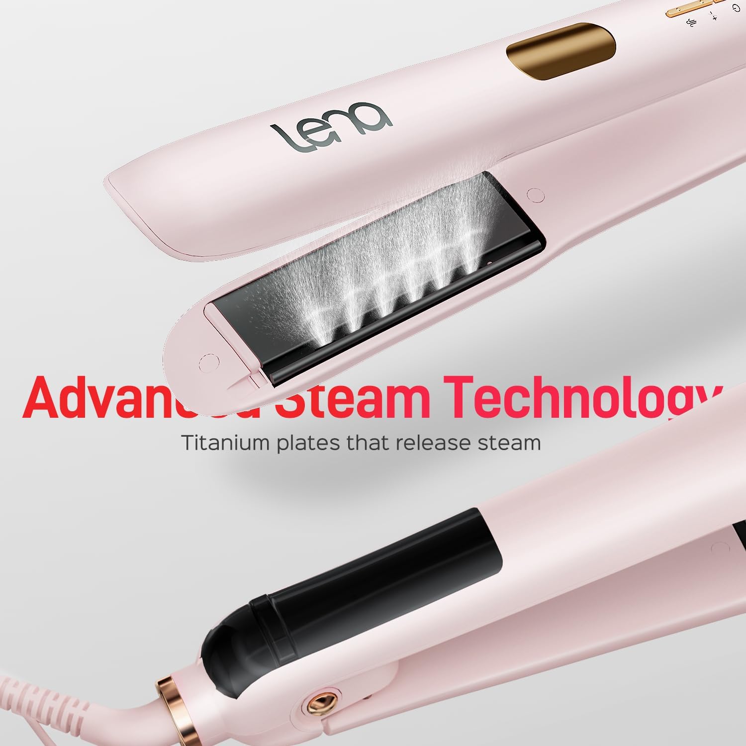 LENA H11 Titanium Flat Iron Straightener Professional Styling Tool Adjustable Temps LED Display Dual Voltage - Image 2