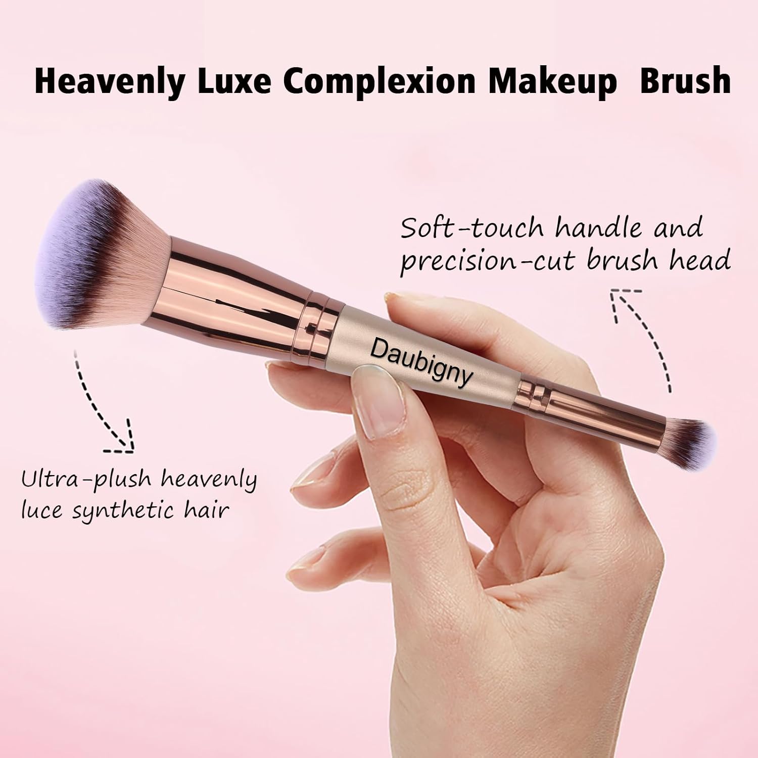 Luxe Hair Dual-Ended Foundation and Concealer Makeup Brush Set - Image 3