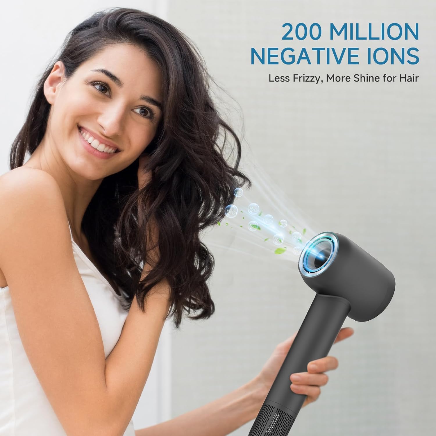 TanSon 1600W Grey High-Speed Hair Dryer Brushless Motor Negative Ionic Technology - Image 2