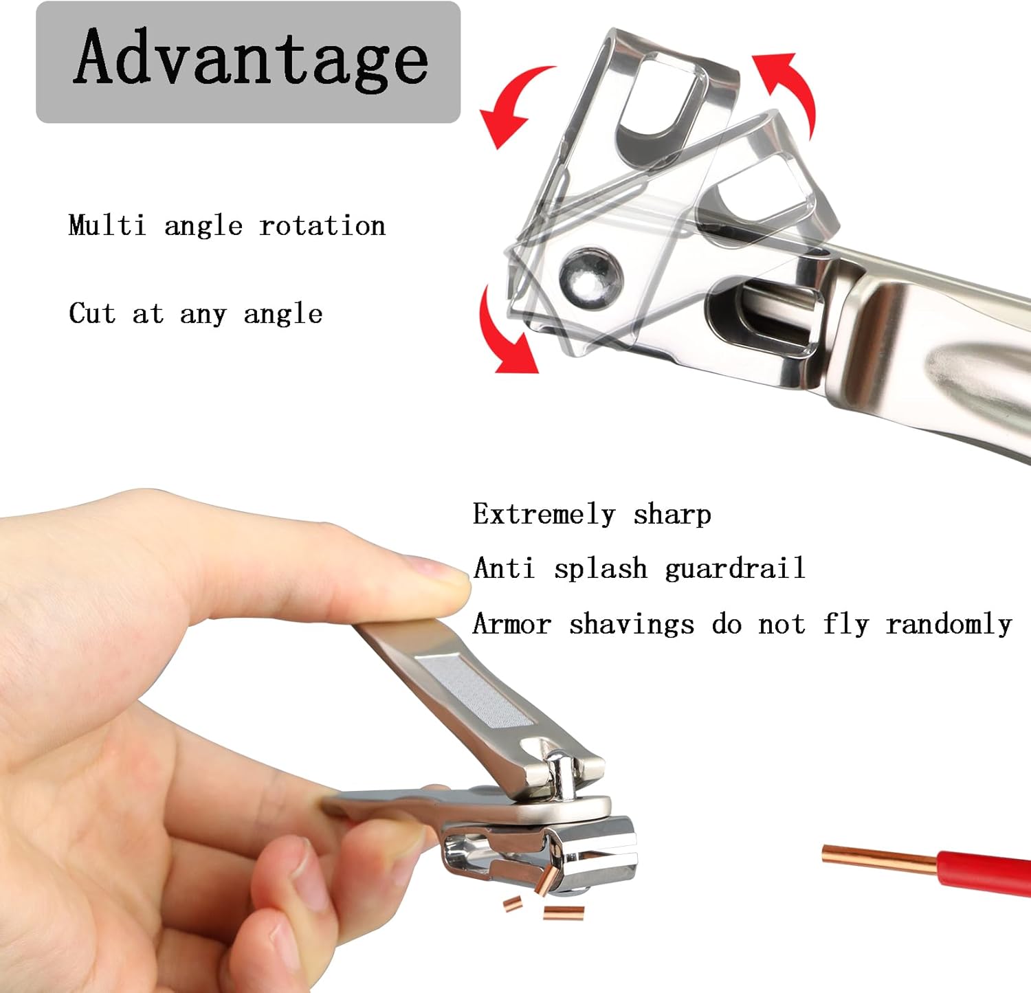 360° Rotating Toenail Clippers, Long Handle, Ergonomic Grip, Adult & Senior Use - Image 3