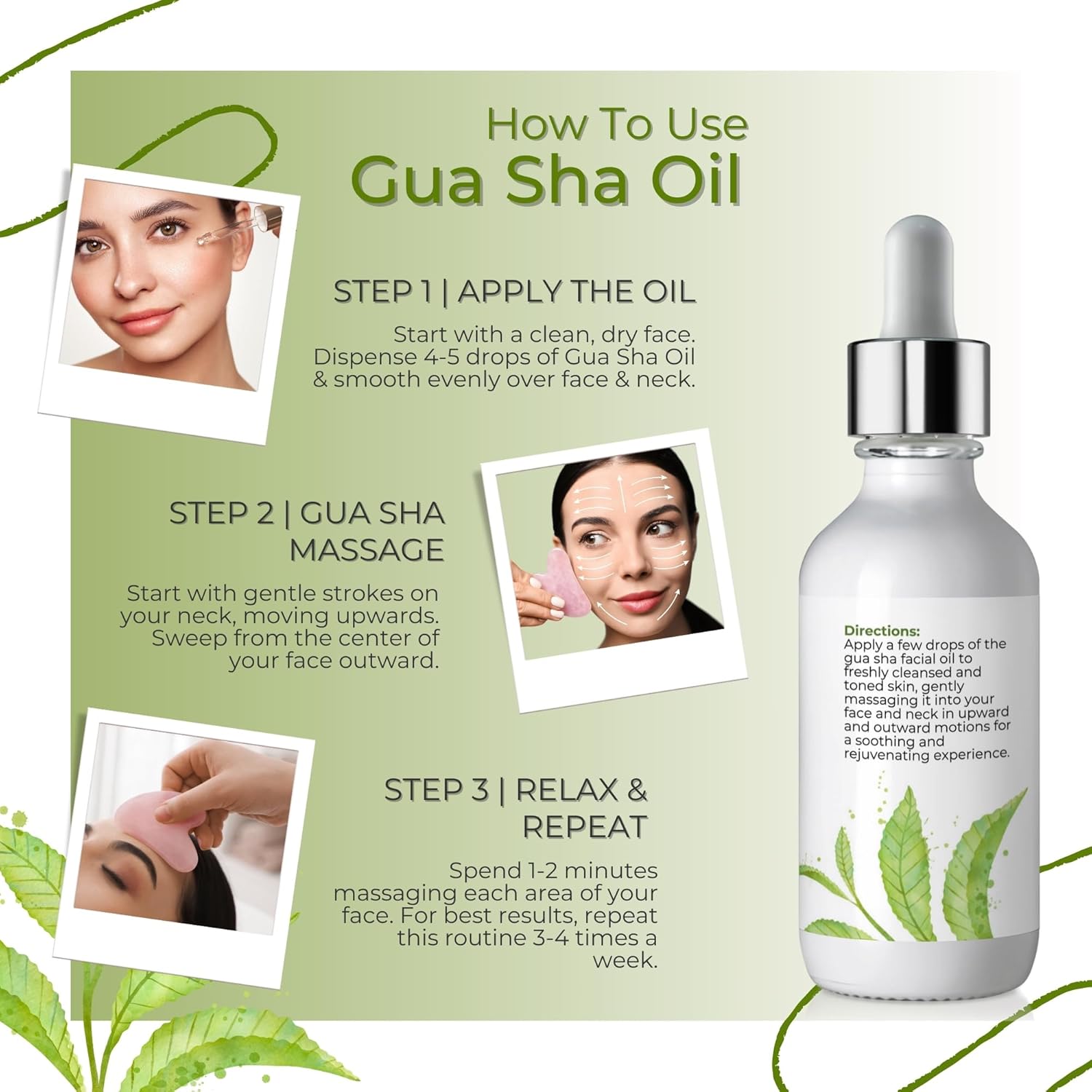 Brookethorne Naturals 30ml Gua Sha Face Oil with Green Tea and Hemp Extracts - Image 3