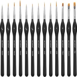Extreme Detail Paint Brush Set, 15pcs Miniature & Micro Brushes for Fine Detailing, Acrylic, Watercolor, Oil, Models, Paint by Numbers, Rock Painting, Craft