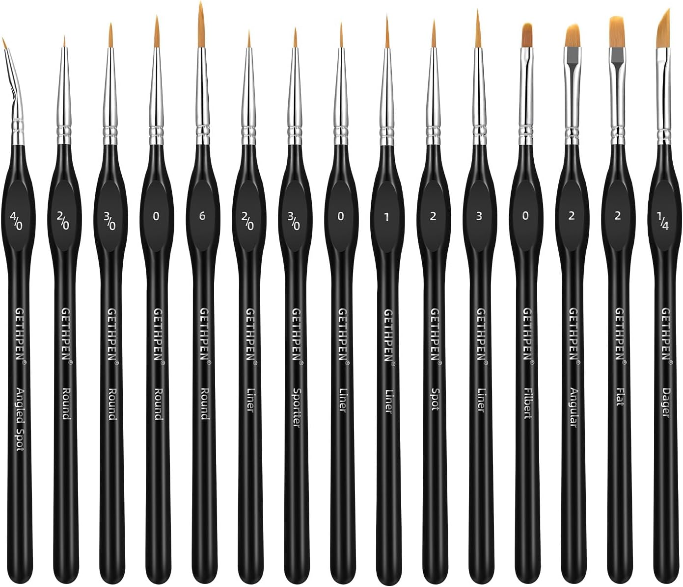 Extreme Detail Paint Brush Set, 15pcs Miniature & Micro Brushes for Fine Detailing, Acrylic, Watercolor, Oil, Models, Paint by Numbers, Rock Painting, Craft