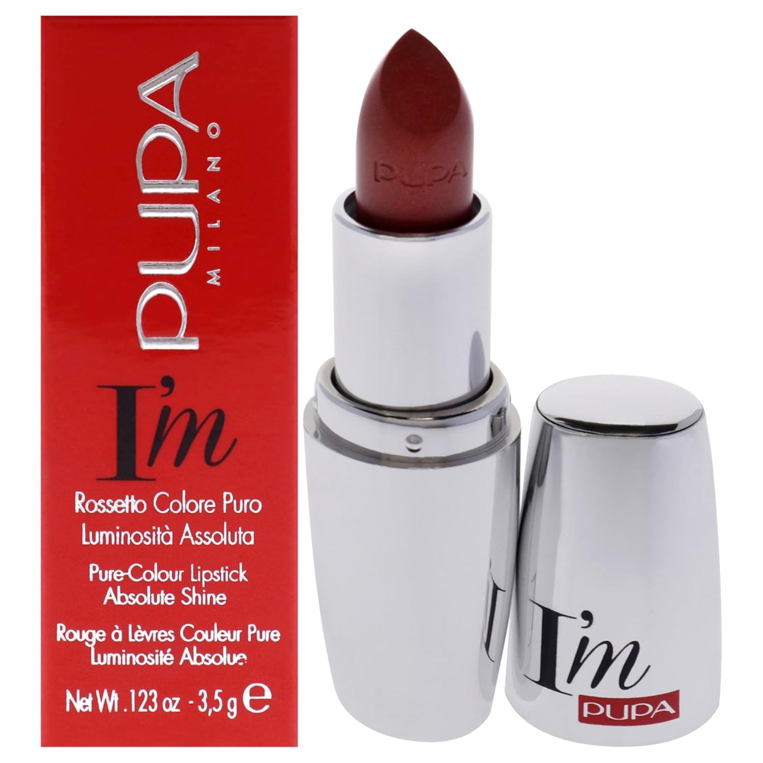 Pupa Milano I Am Pure-Colour Lipstick - 409 Pink Declaration for Women - 0.123 oz Lipstick