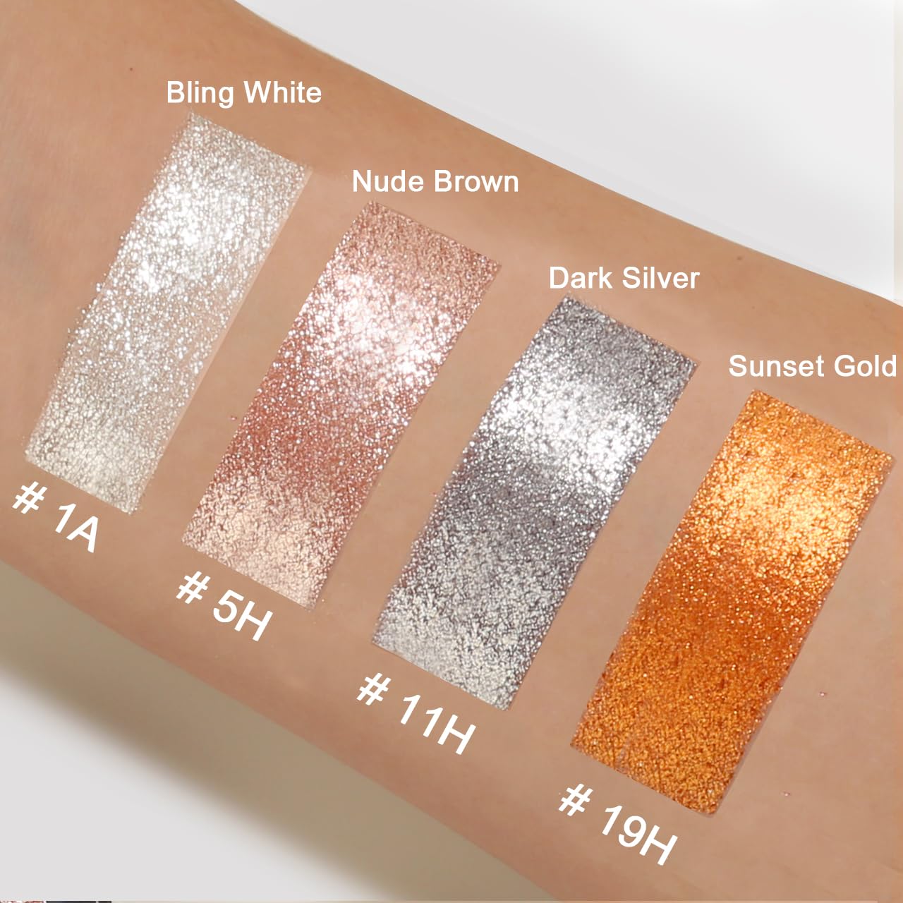 Afflano 9 Color Silver Glitter Eyeshadow Palette Super Pigmented Blendable Shimmer - Image 7
