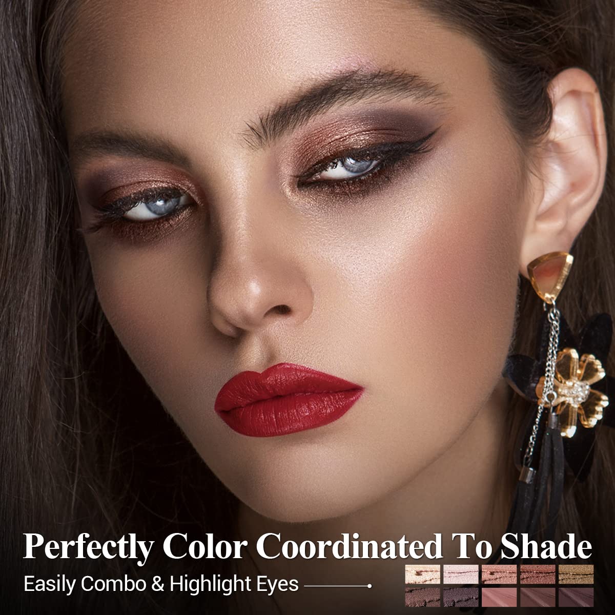 10PCS Waterproof Shimmer Matte Brown Eyeshadow Stick Set for Women - Image 6