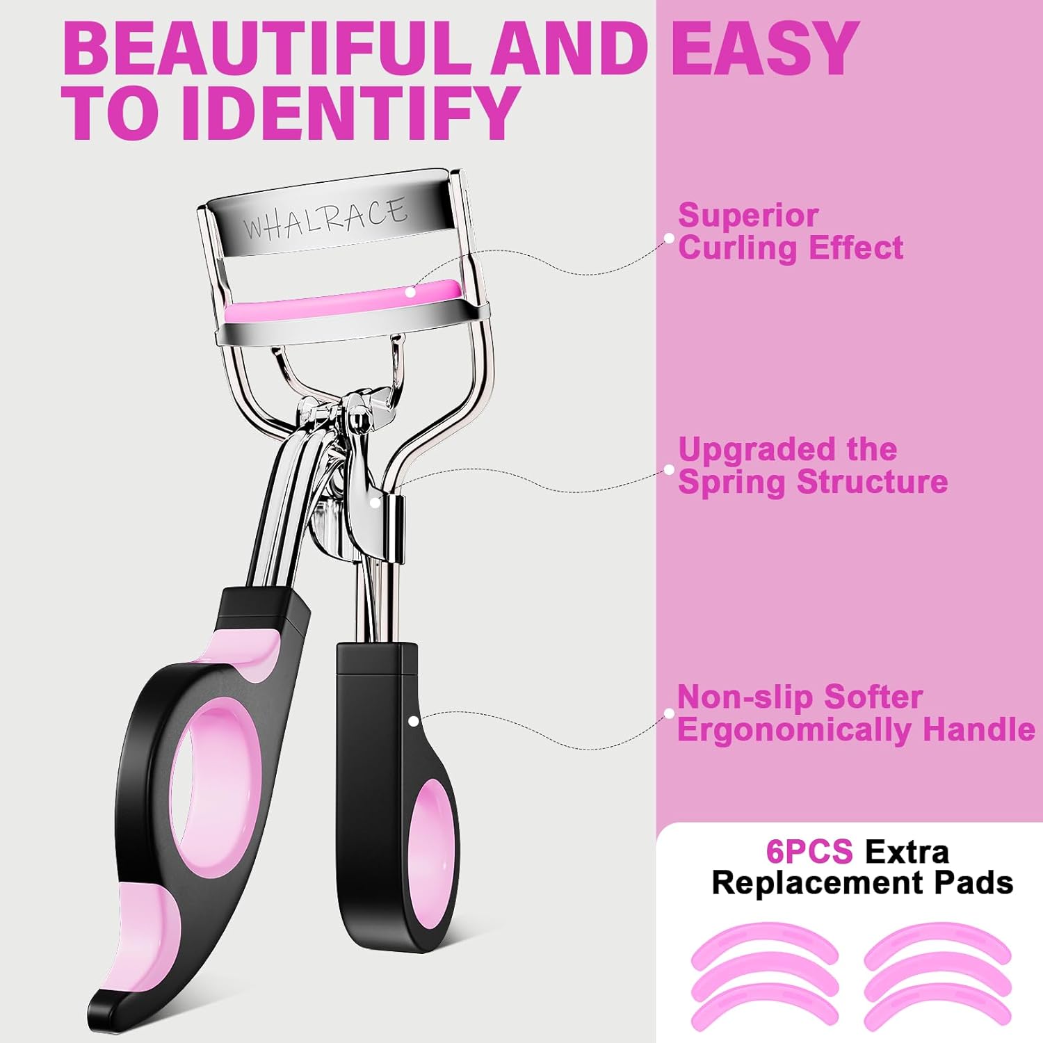 Gpink Eyelash Curler with 6 Extra Replacement Strips for Superior Curling - Image 2