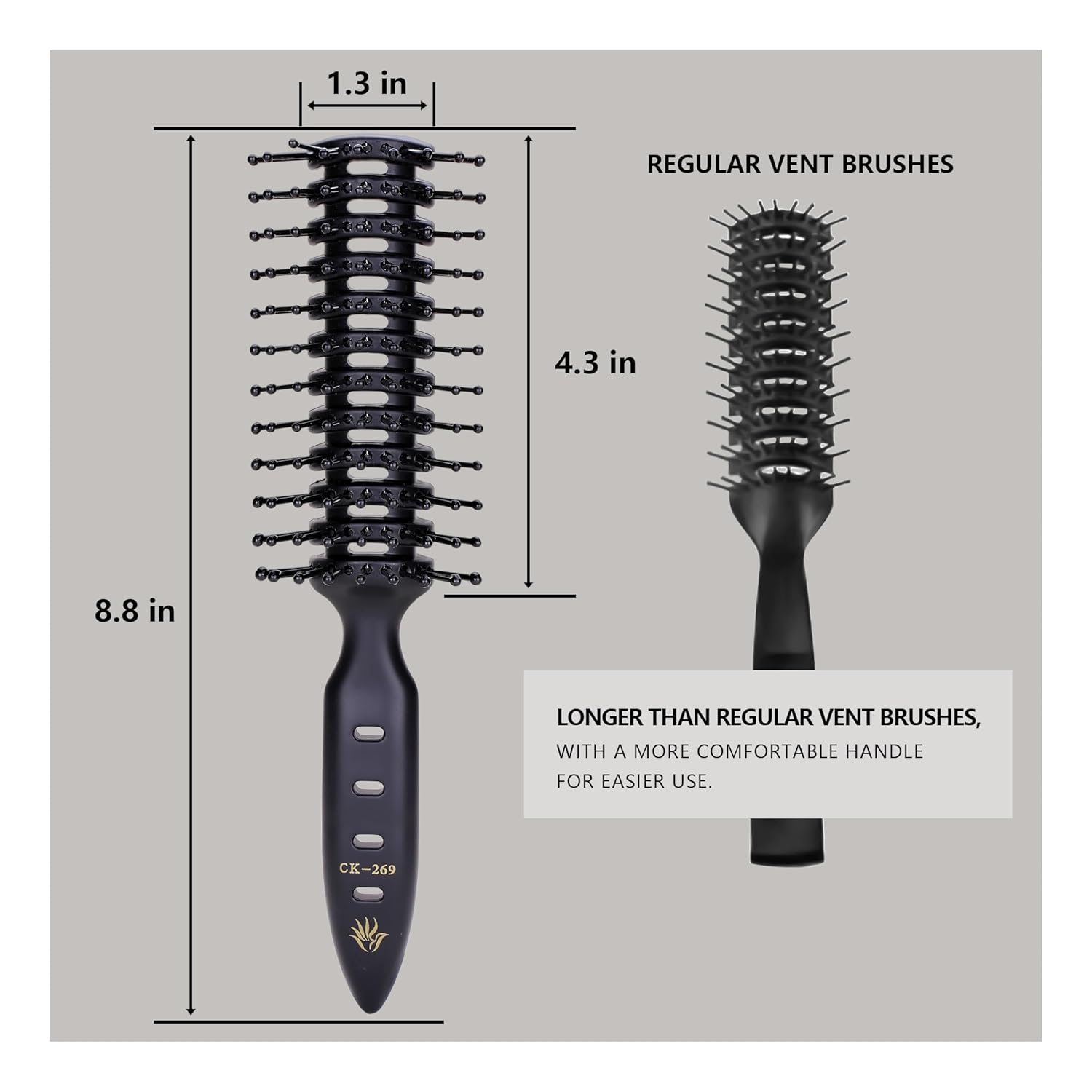 PERFEHAIR Lightweight Vented Hair Brush for Fast Blow Drying, Ideal for Fine Hair - Image 3