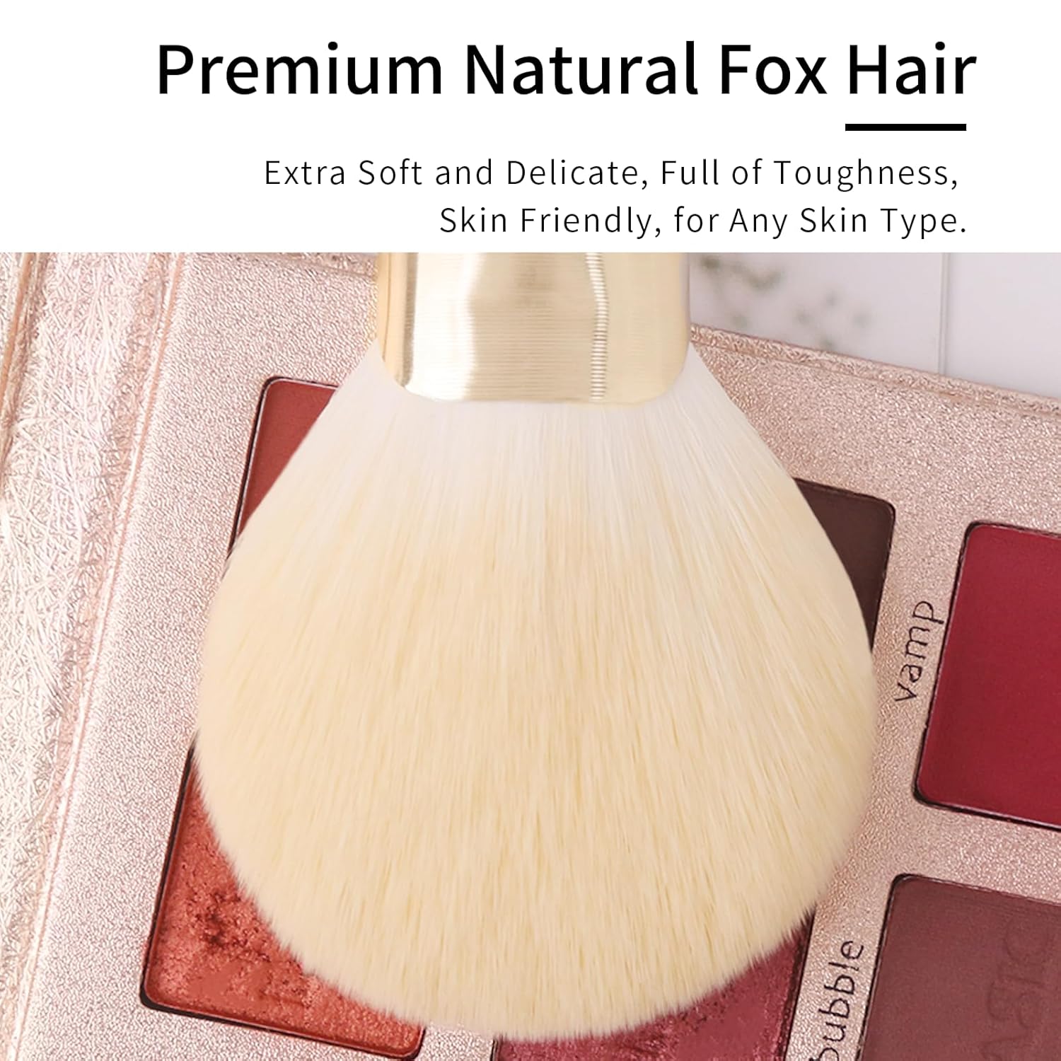 ENZO KEN Natural Fox Hair Makeup Brush Set with Gold Case 10 Piece - Image 3