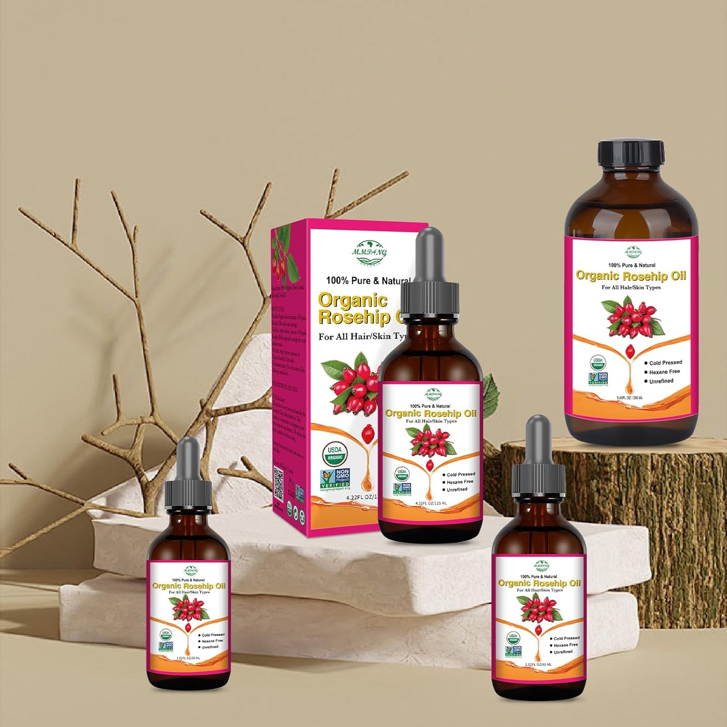 Pure Organic Rosehip Seed Facial Oil 8.45oz Cold Pressed Unrefined - Image 8