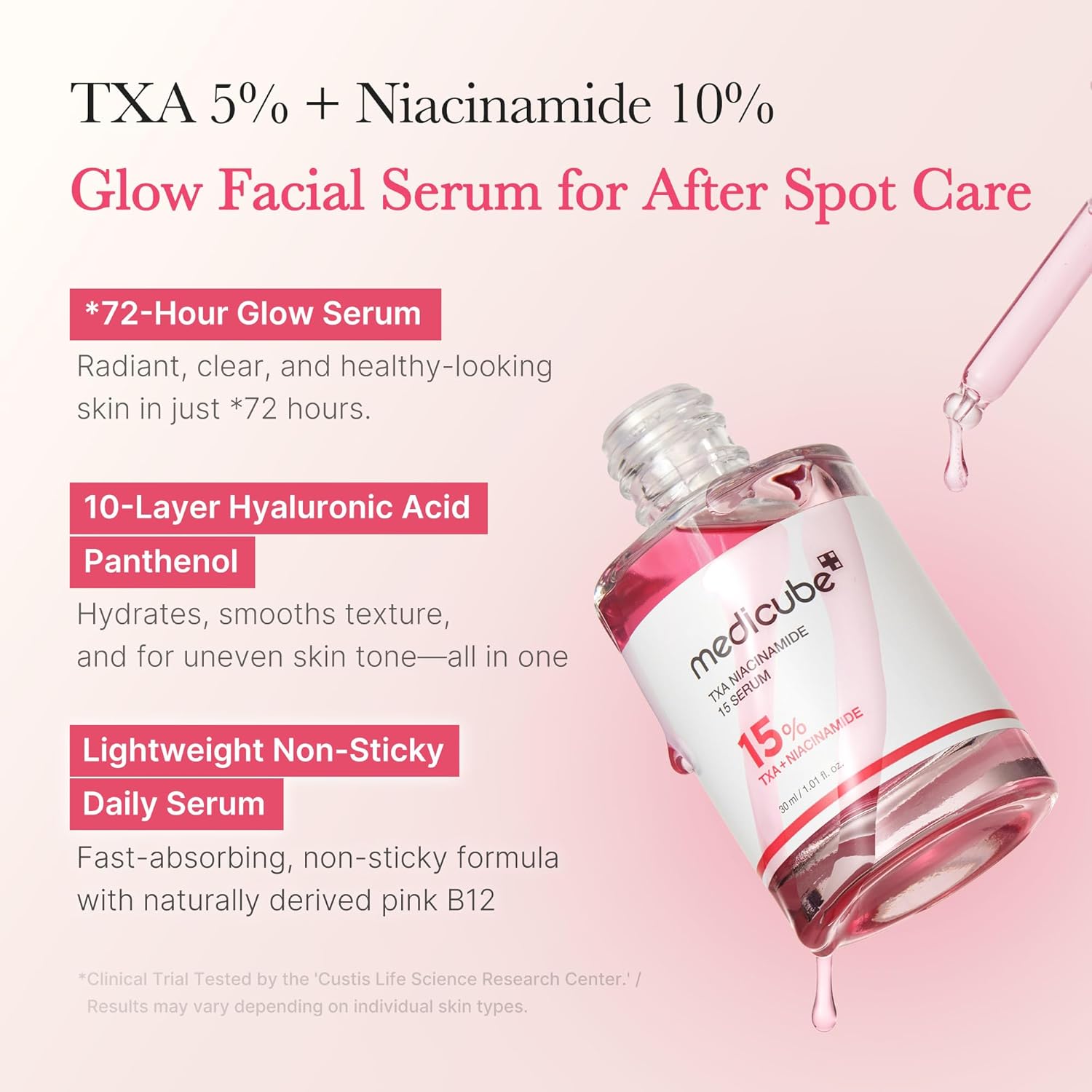 Medicube TXA+Niacinamide 15% Spot Care Glow Facial Serum, 1.01 fl oz, Korean Skincare - Image 2
