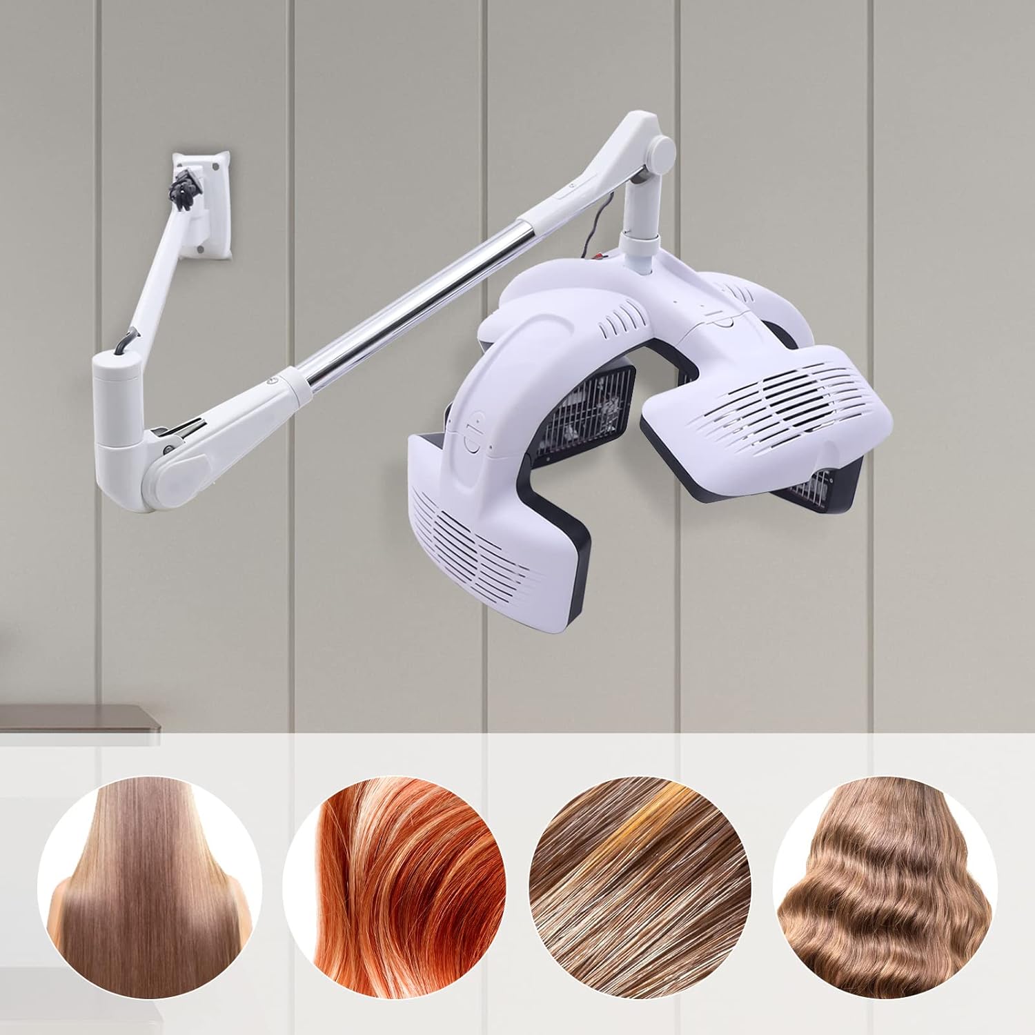 1500W Professional Wall Mounted Hair Dryer with Adjustable Temperature and Time Control - Image 6