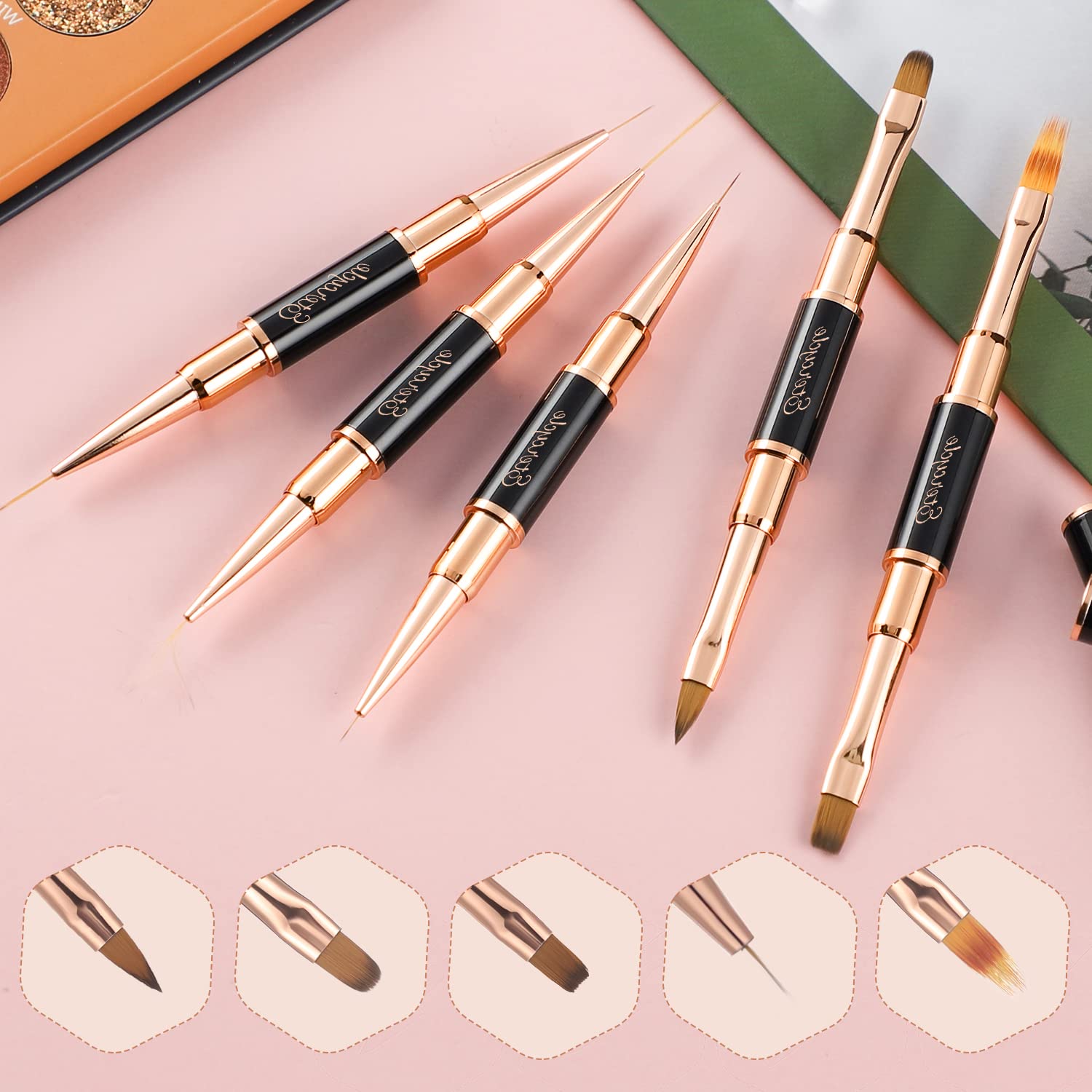 Acrylic Nail Art Brush Set with Liner and Dotting Pens for DIY Manicure - Image 2