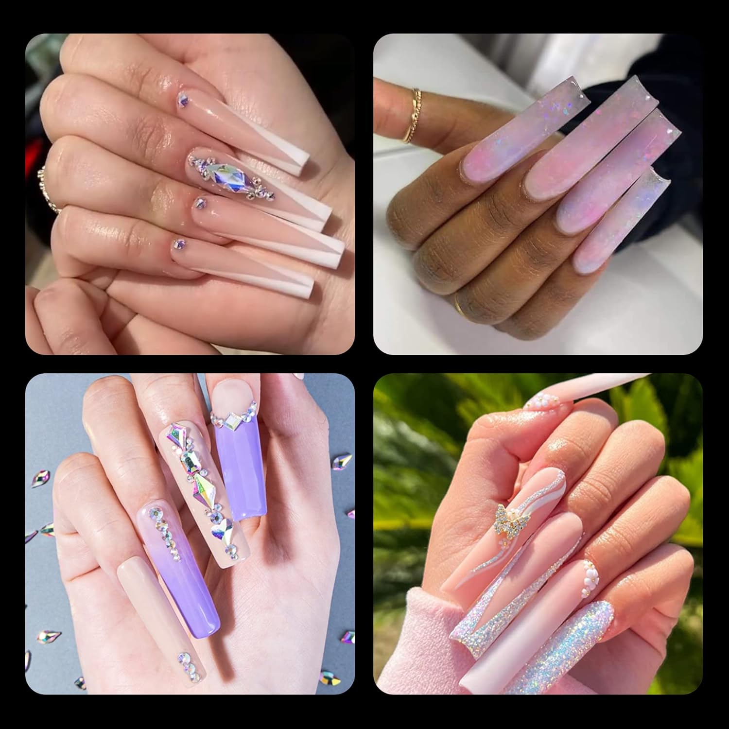 AddFavor 240ct XXL Clear Gel Square Nail Tips for Professional Acrylic Nail Art - Image 6