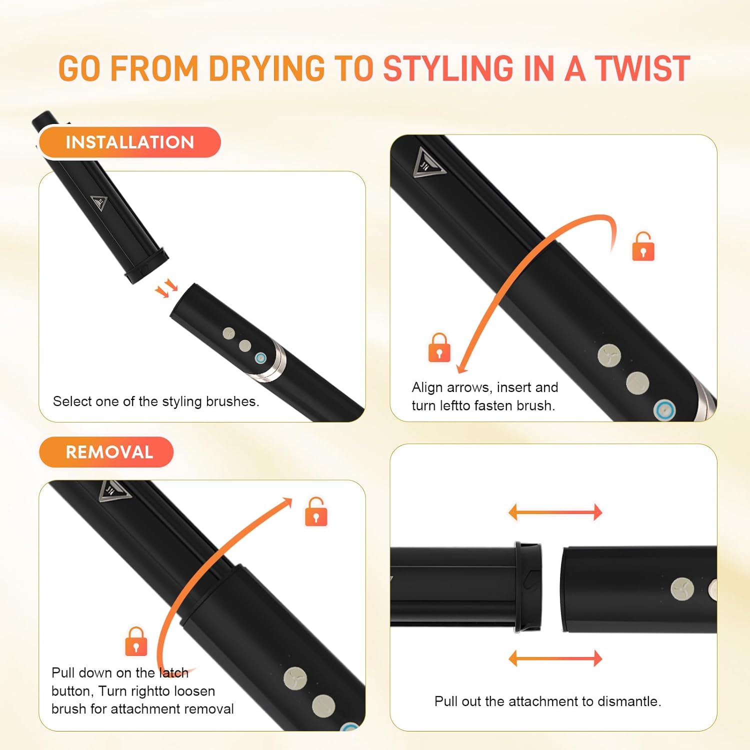 110,000 RPM 8-in-1 Hot Air Styler Brush for Fast Drying Curling Straightening - Image 7