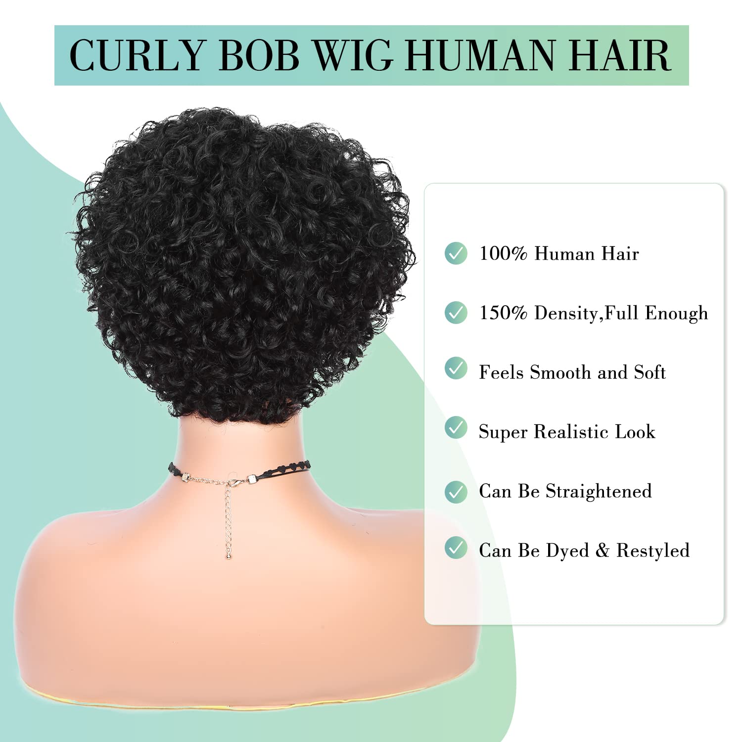 Short Deep Wave Curly Human Hair Pixie Cut Glueless Afro Wig for Black Women - Image 4