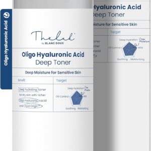 THE LAB BY BLANC DOUX Oligo Ultra-Low Molecular Hyaluronic Acid Deep Moisture Essence Toner Vegan for Sensitive Dry Combination Skin - Hypoallergenic Intense Hydrating Face Moisturizer 17 Fl Oz