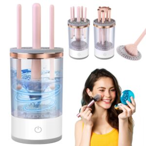 4 IN 1 Electric Makeup Brush Cleaner Machine, Portable Automatic Make Up Brushes Cleanser, New Beauty Cosmetic Cleaners And Dryers, Washer Set, Makebrush Cleaning Tool, Cute Brushcleaner Blender Kit