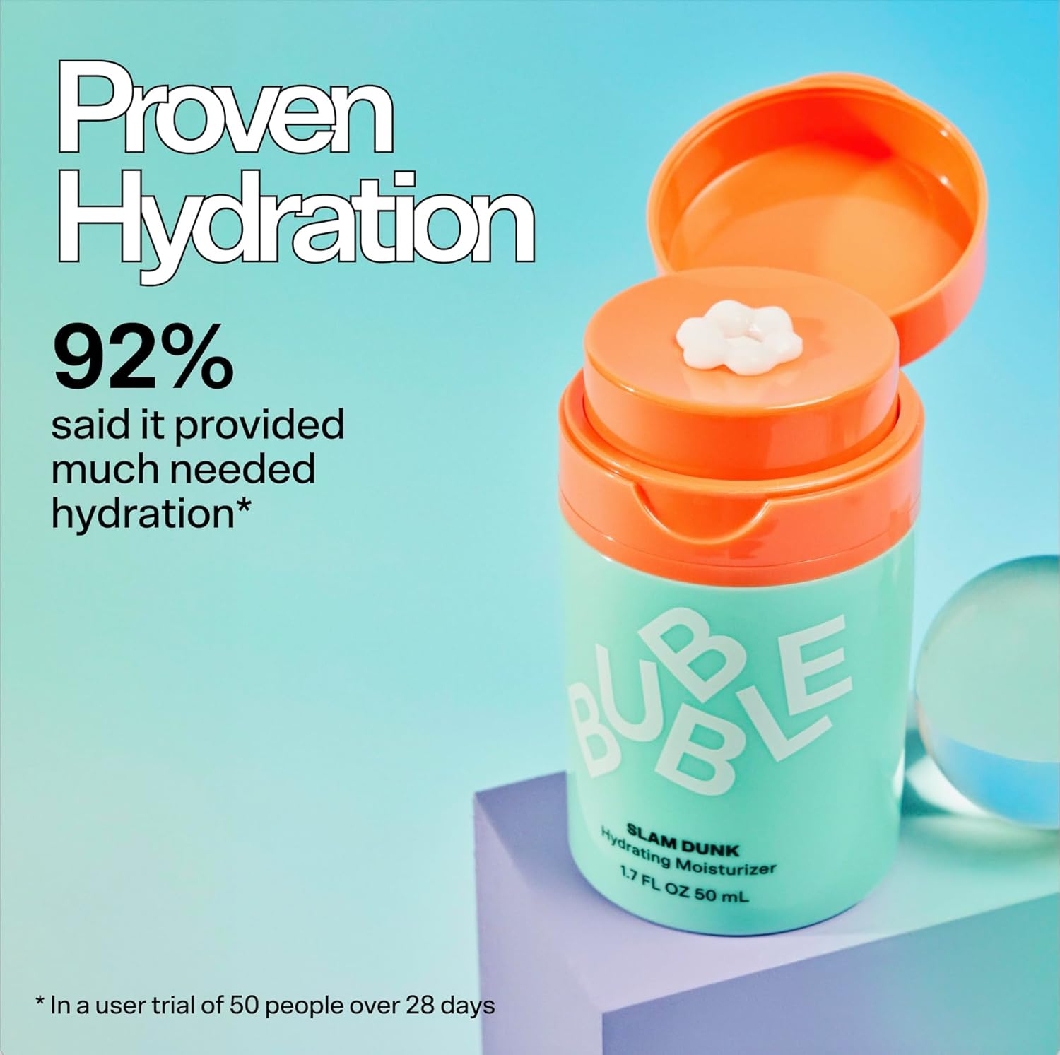 Bubble Skincare Slam Dunk Hydrating Face Cream Bundle - Dry Skin Formula with Vitamin E and Aloe Vera, 50ml + 10ml - Image 4