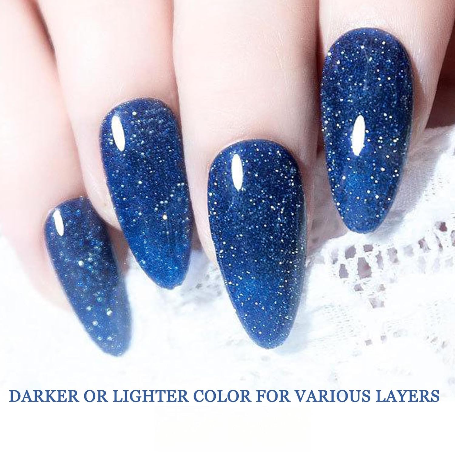 Sparkle Nail Polish 15ML Dark Blue Glitter Quick Dry High Density Navy Teal Shades - Image 7