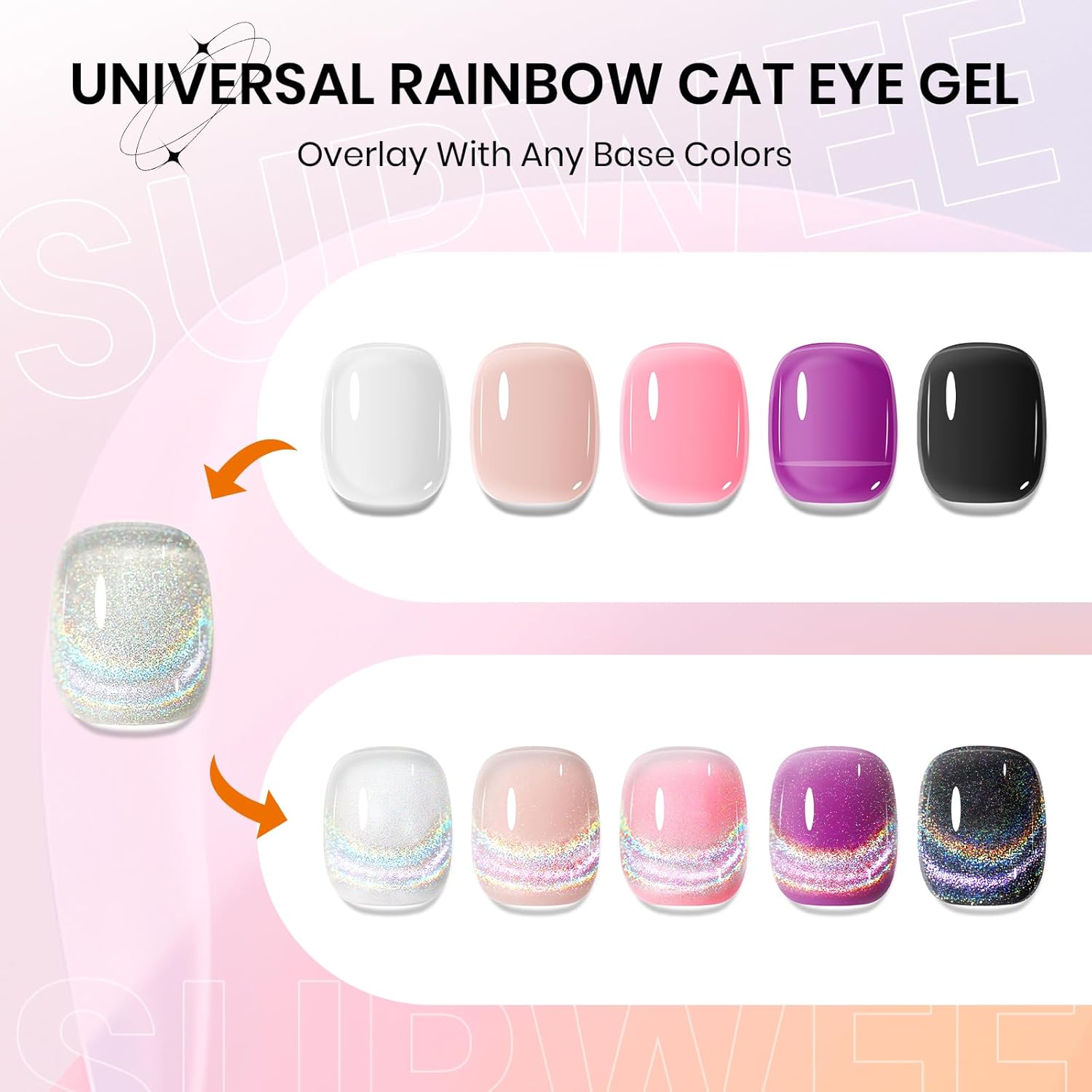 Rainbow Cat Eye Gel Polish 15ml Holographic 9D with Magnetic Stick for DIY Nail Art - Image 2