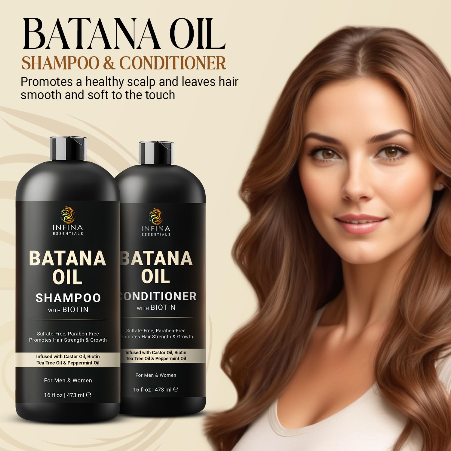 16 fl oz Batana Oil Shampoo and Conditioner Set with Biotin and Tea Tree Oil for Hair Growth - Image 7
