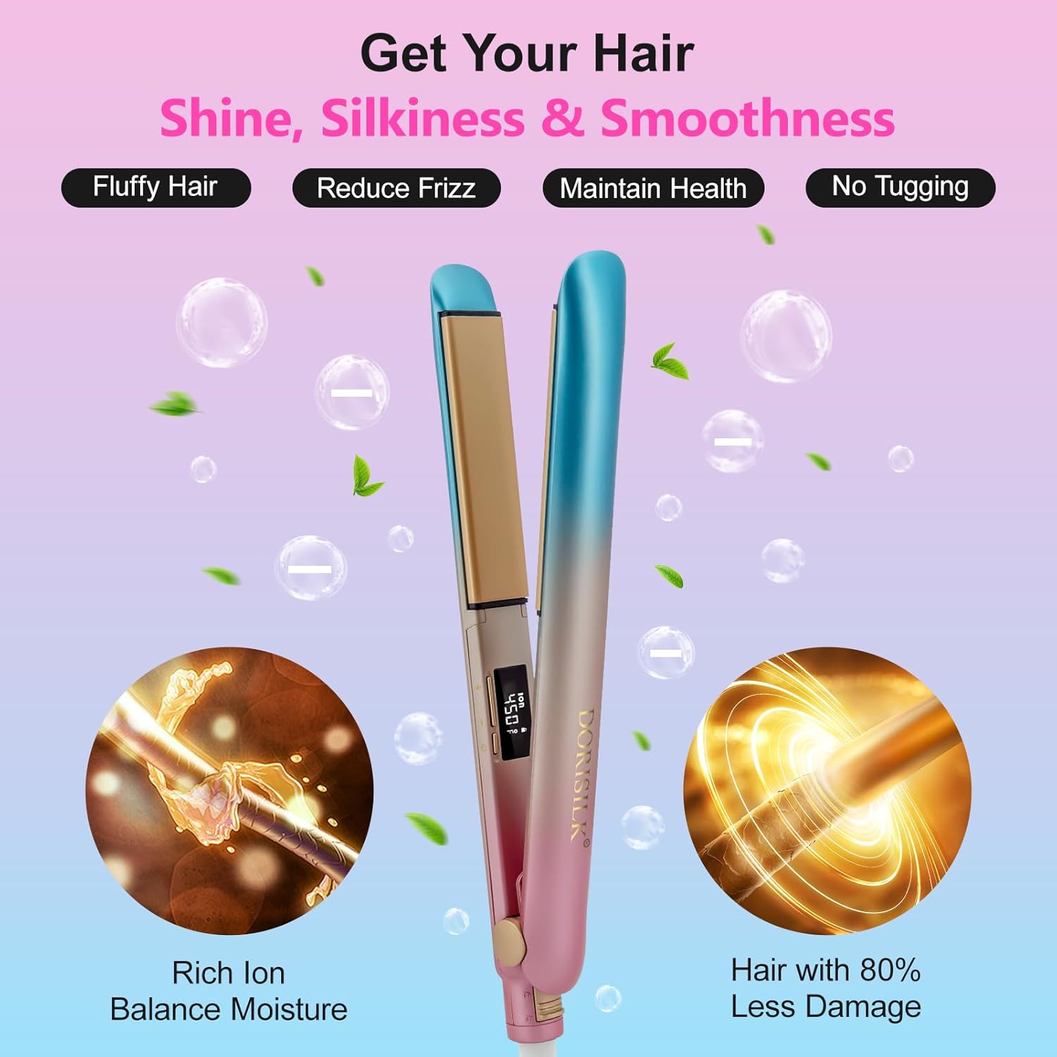 DORISILK 1 Inch Ceramic Hair Straightener and Curler 2 in 1 Flat Iron 450 Degrees - Image 7