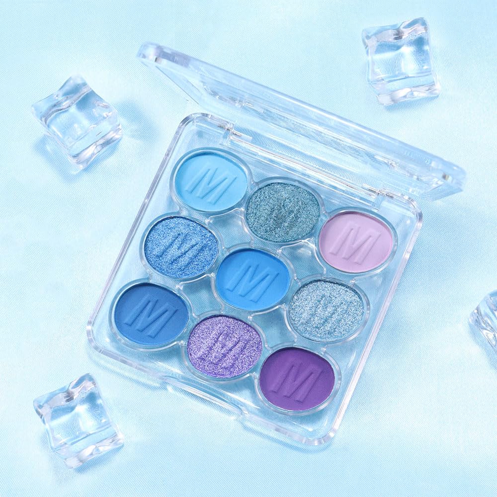 9-Color Blue Violet Eyeshadow Palette with Blendable Matte Shimmer Shades - Image 7