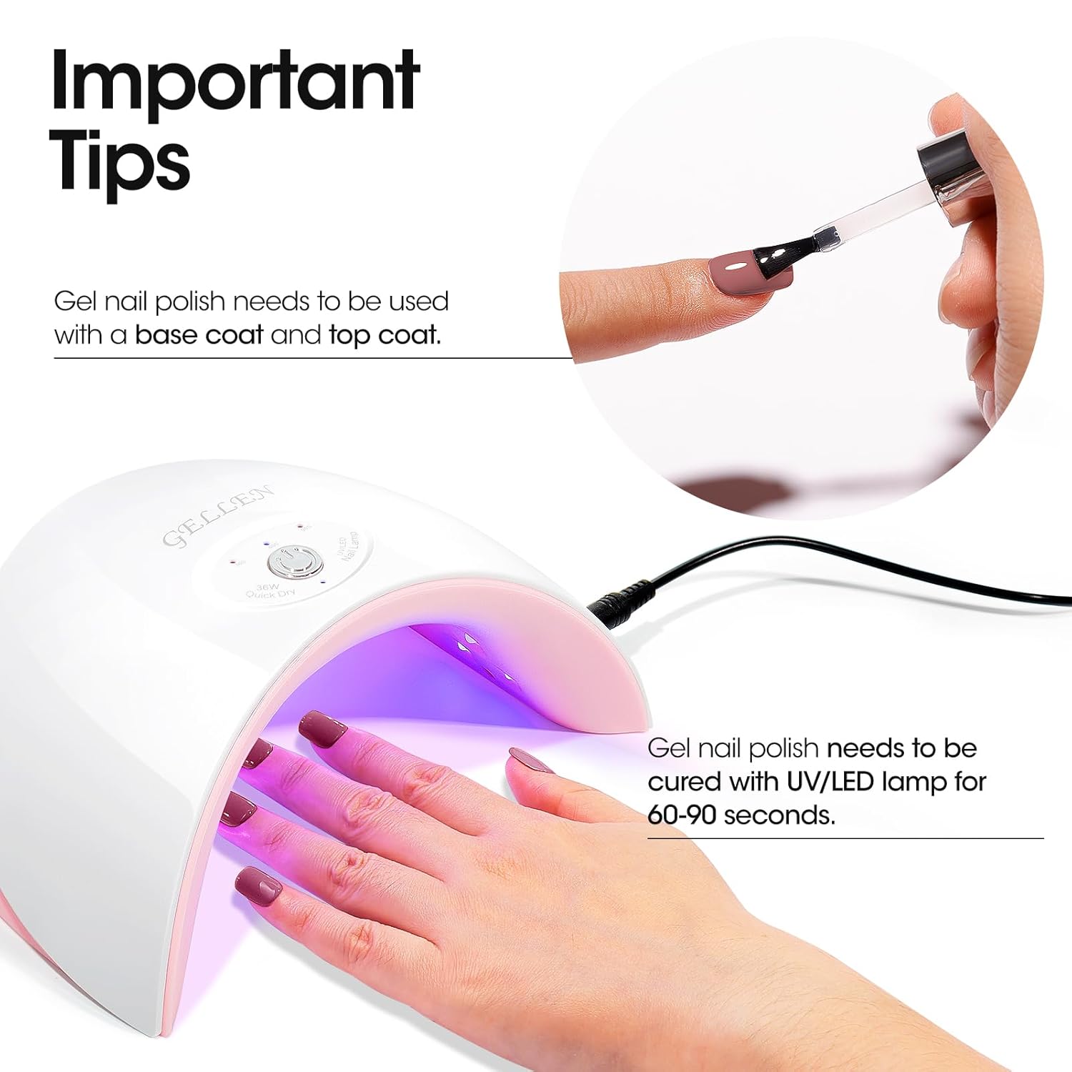 GELLEN 18ml Gray Purple Gel Nail Polish Soak Off UV LED for Home Nail Art - Image 8
