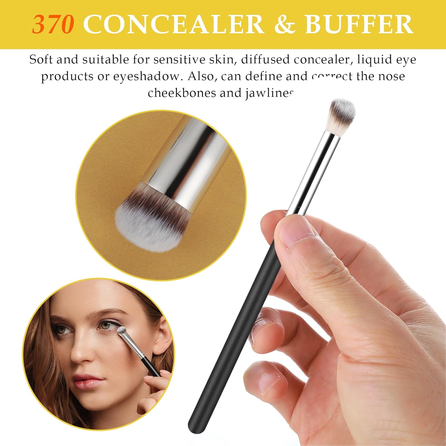 3-Piece Makeup Brush Set for Liquid Cream Foundation Concealer Blusher Application - Image 5